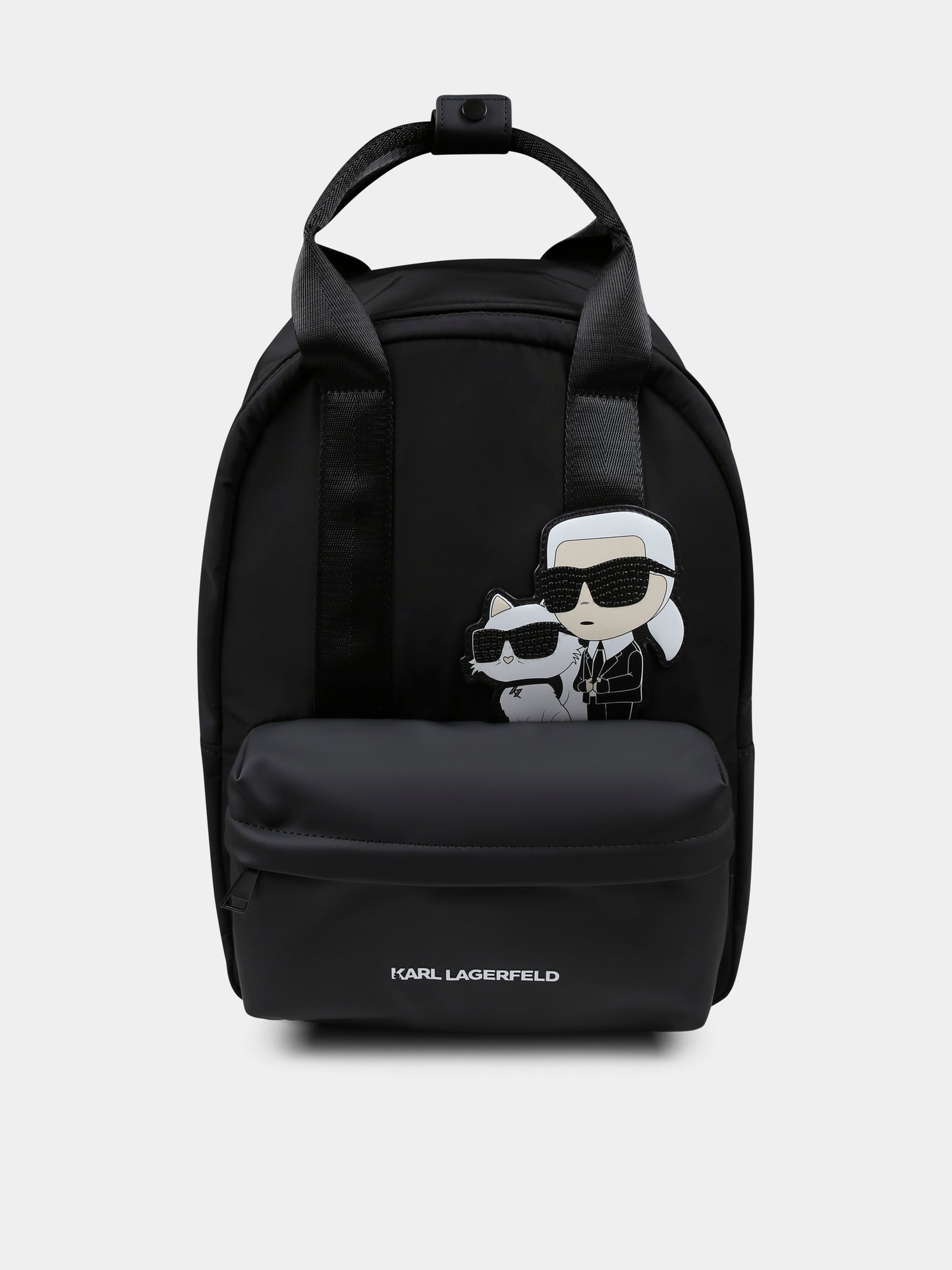 Zaino nero per bambini con Choupette e Karl Lagerfeld,Karl Lagerfeld Kids,Z30559 09B