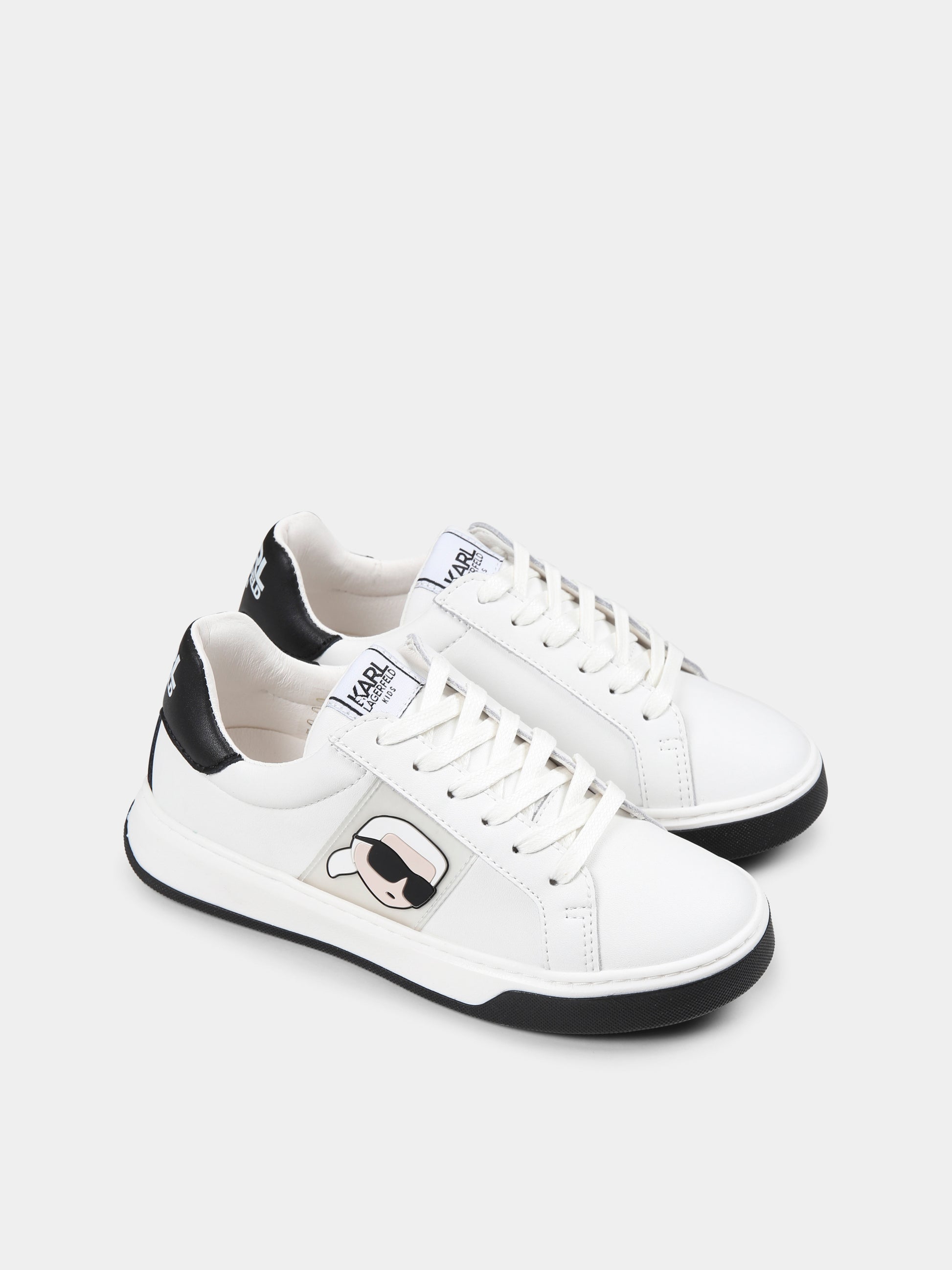 Sneakers bianche per bambini con Karl Lagerfeld,Karl Lagerfeld Kids,Z30380 10P