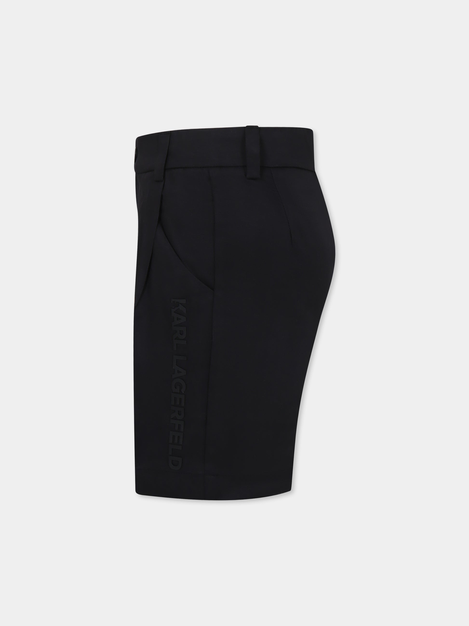 Shorts neri per bambino con logo,Karl Lagerfeld Kids,Z30416 09B