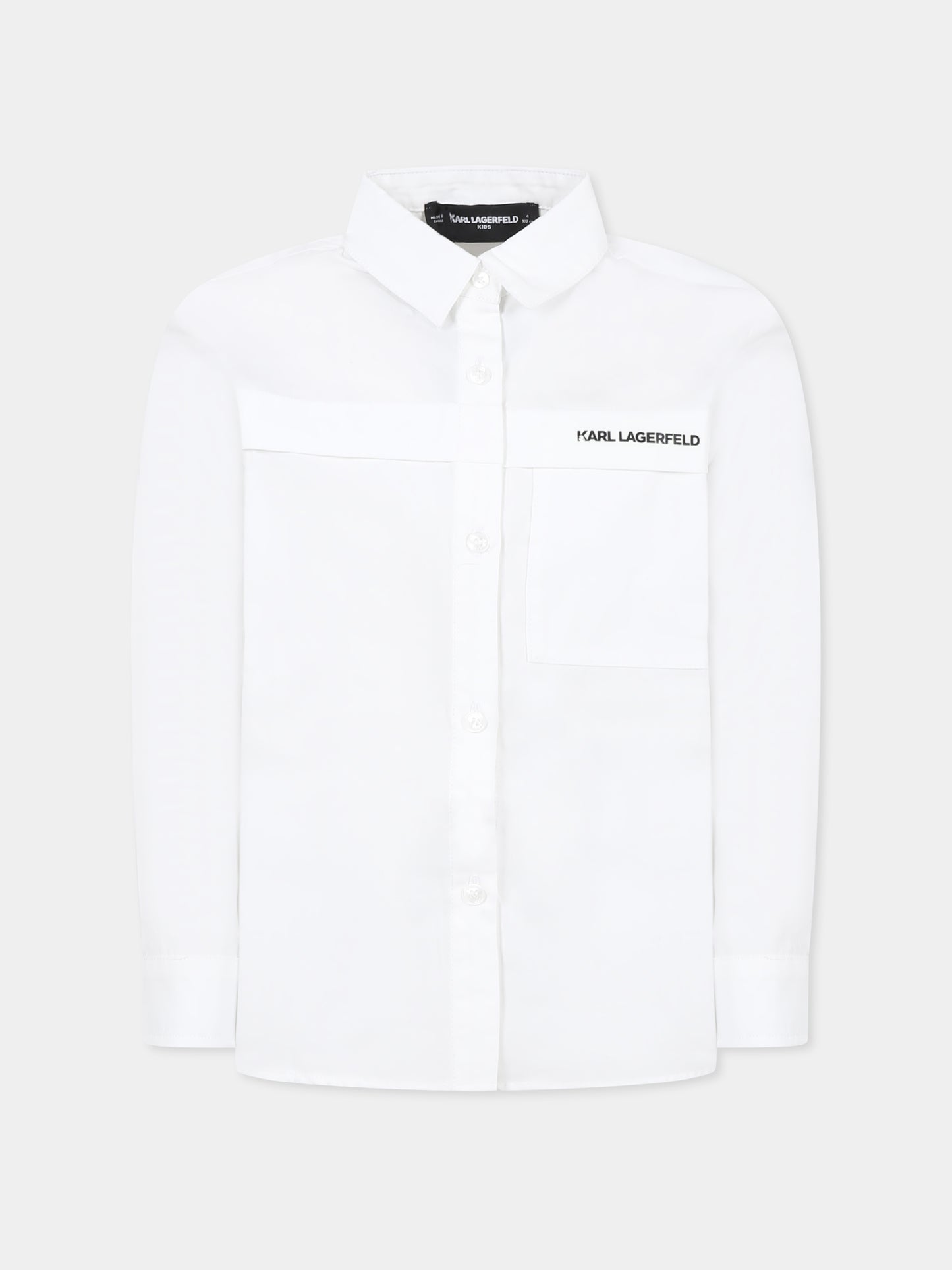 Camicia bianca per bambino con logo,Karl Lagerfeld Kids,Z30421 10P