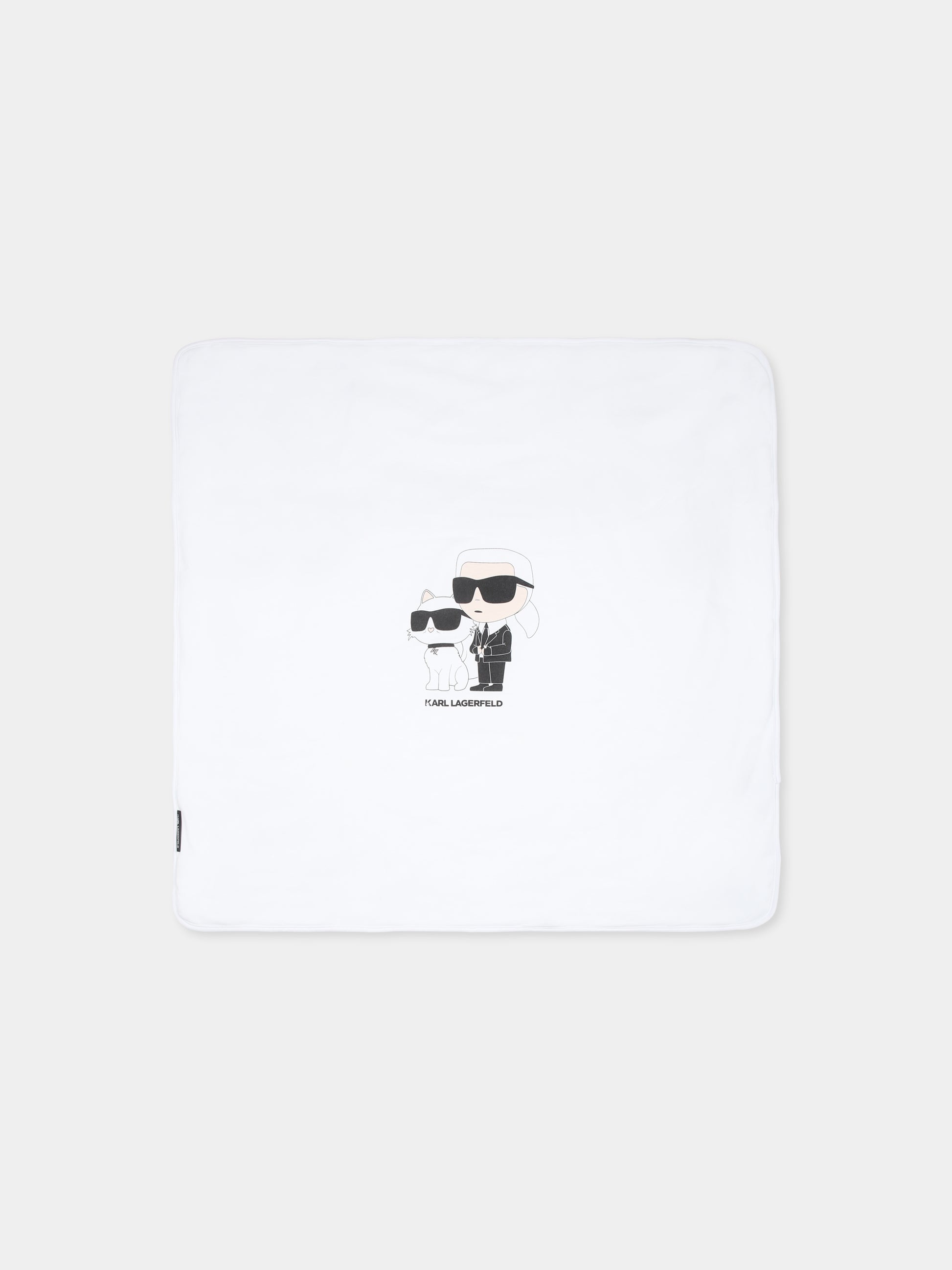 Coperta bianca per neonati con Choupette e Karl Lagerfeld,Karl Lagerfeld Kids,Z30556 10P