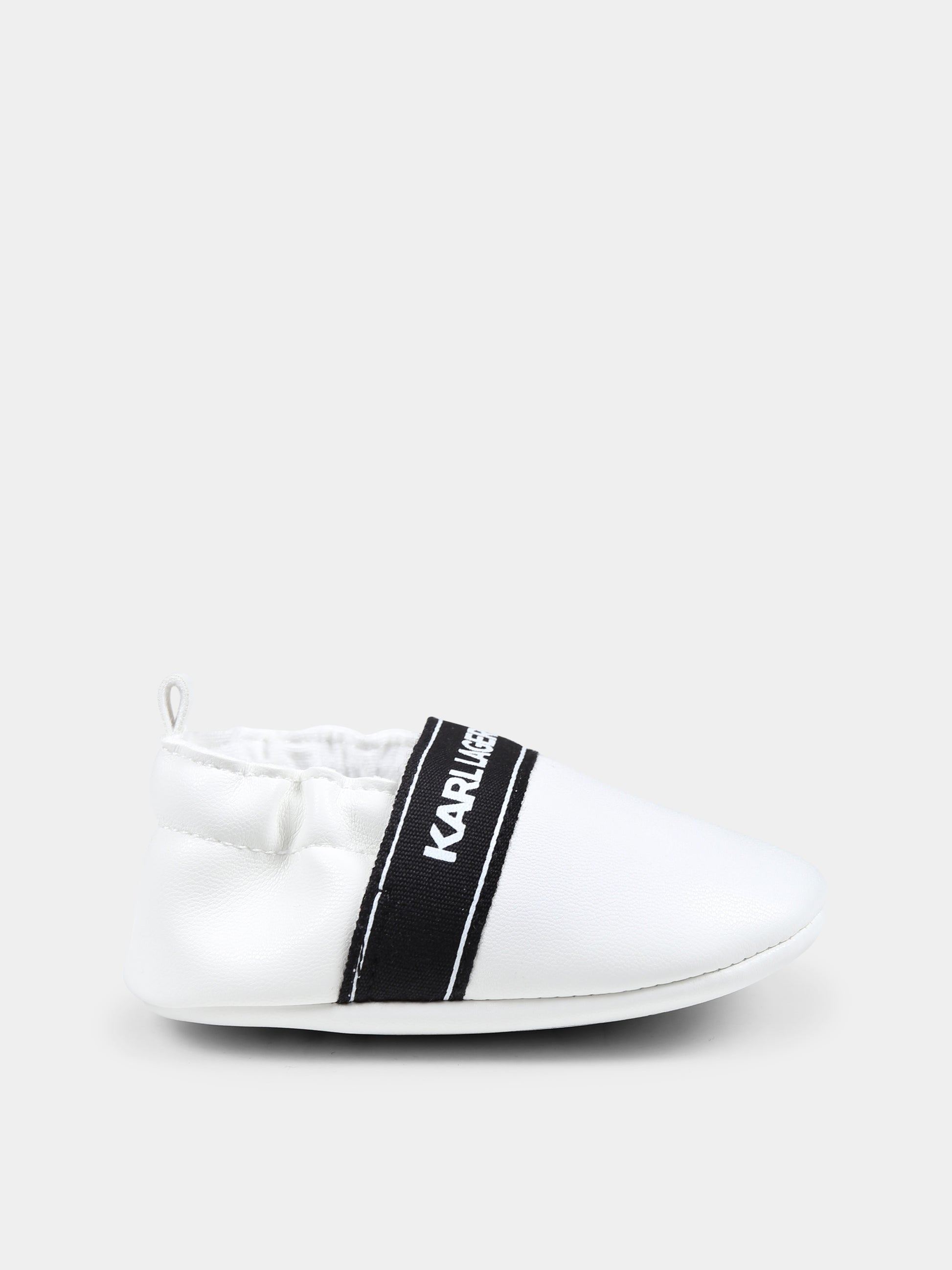 Slip on bianche per neonati con logo,Karl Lagerfeld Kids,Z30385 10P