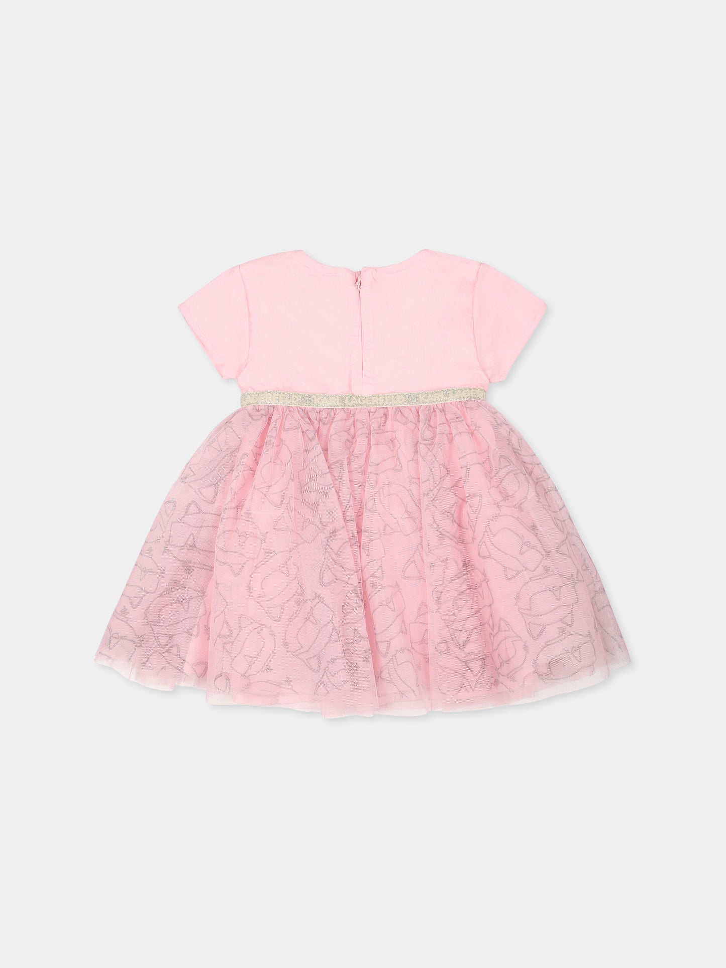 Vestito rosa per neonata con Choupette,Karl Lagerfeld Kids,Z30519 475