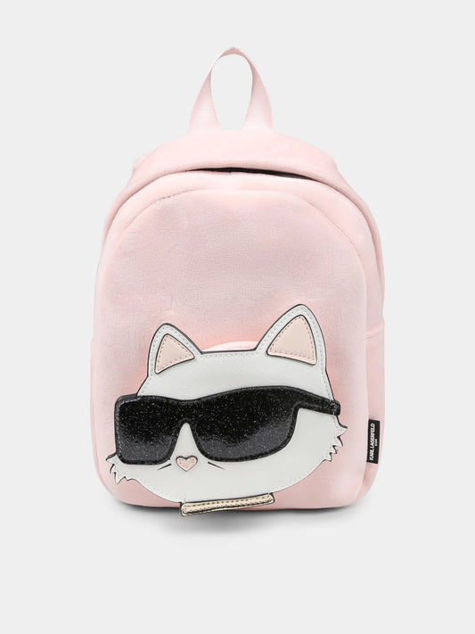 Pink backpack for baby girl with Choupette