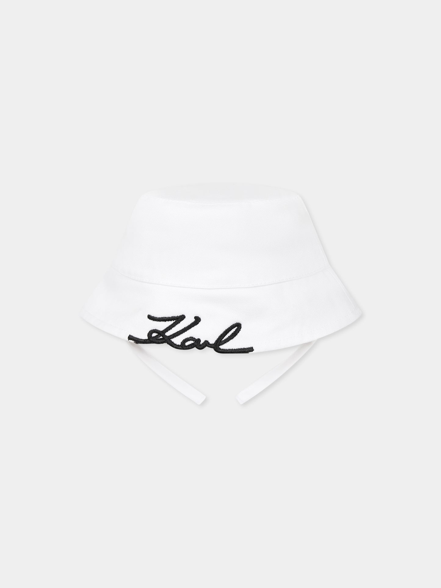 White cloche for babykids with logo