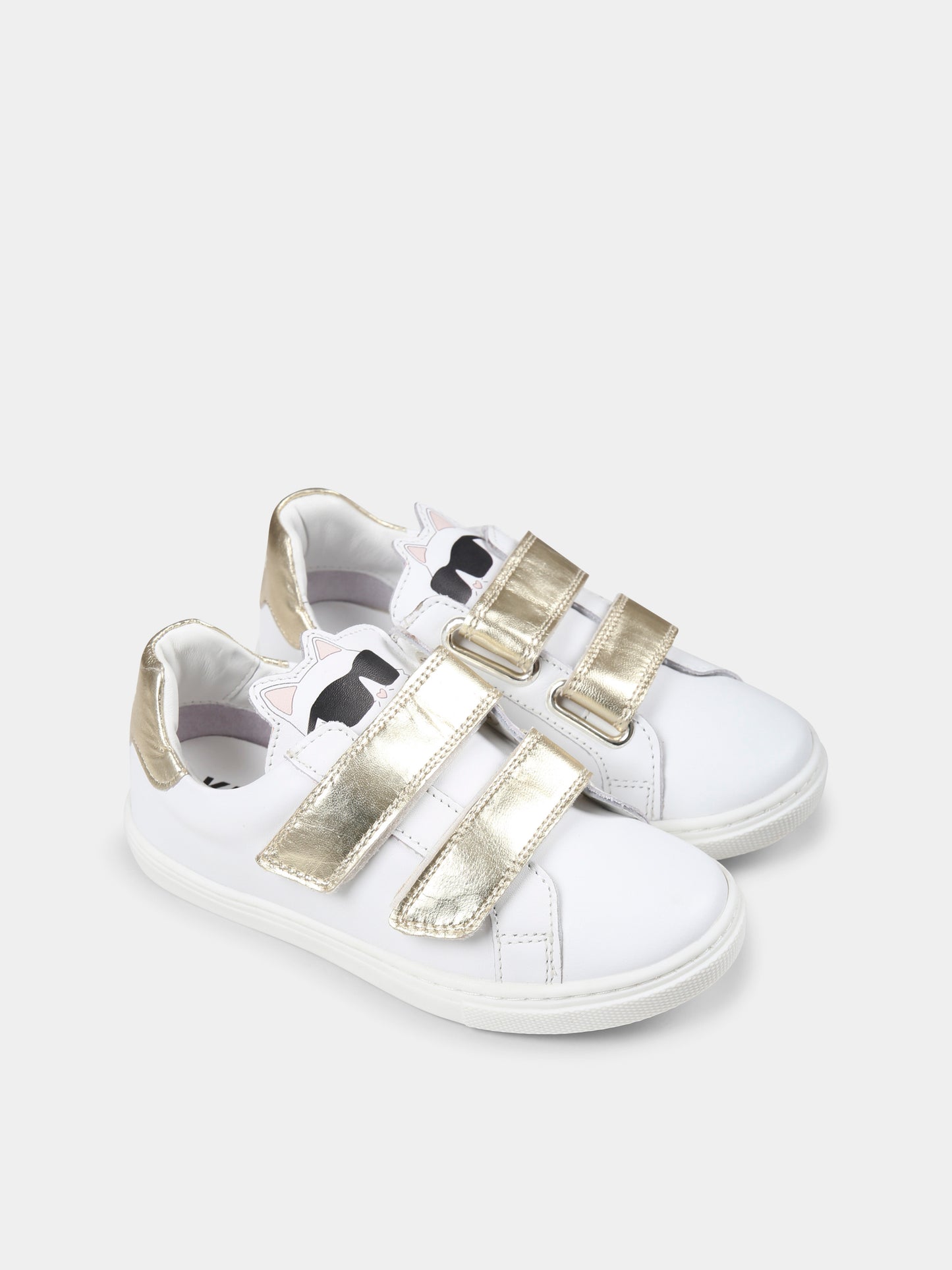 Sneakers bianche per bambina con Choupette,Karl Lagerfeld Kids,Z30383 10P