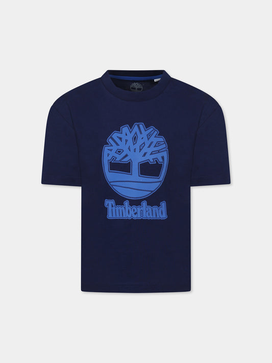 Blue t-shirt for  boy with logo