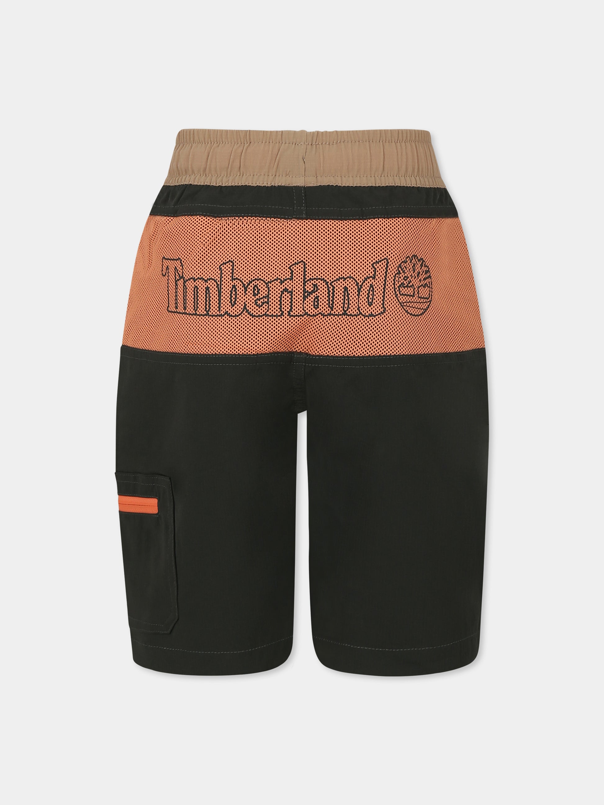 Shorts verdi per bambino con logo,Timberland,T60454 72A