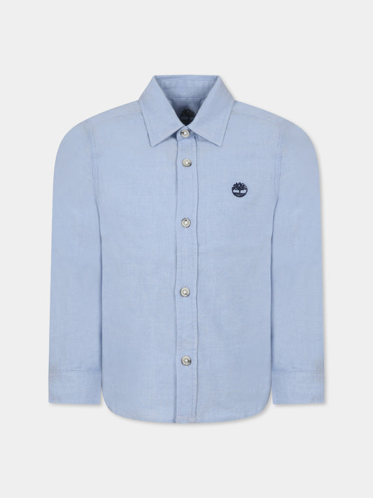 Light blue shirt for boy with tree