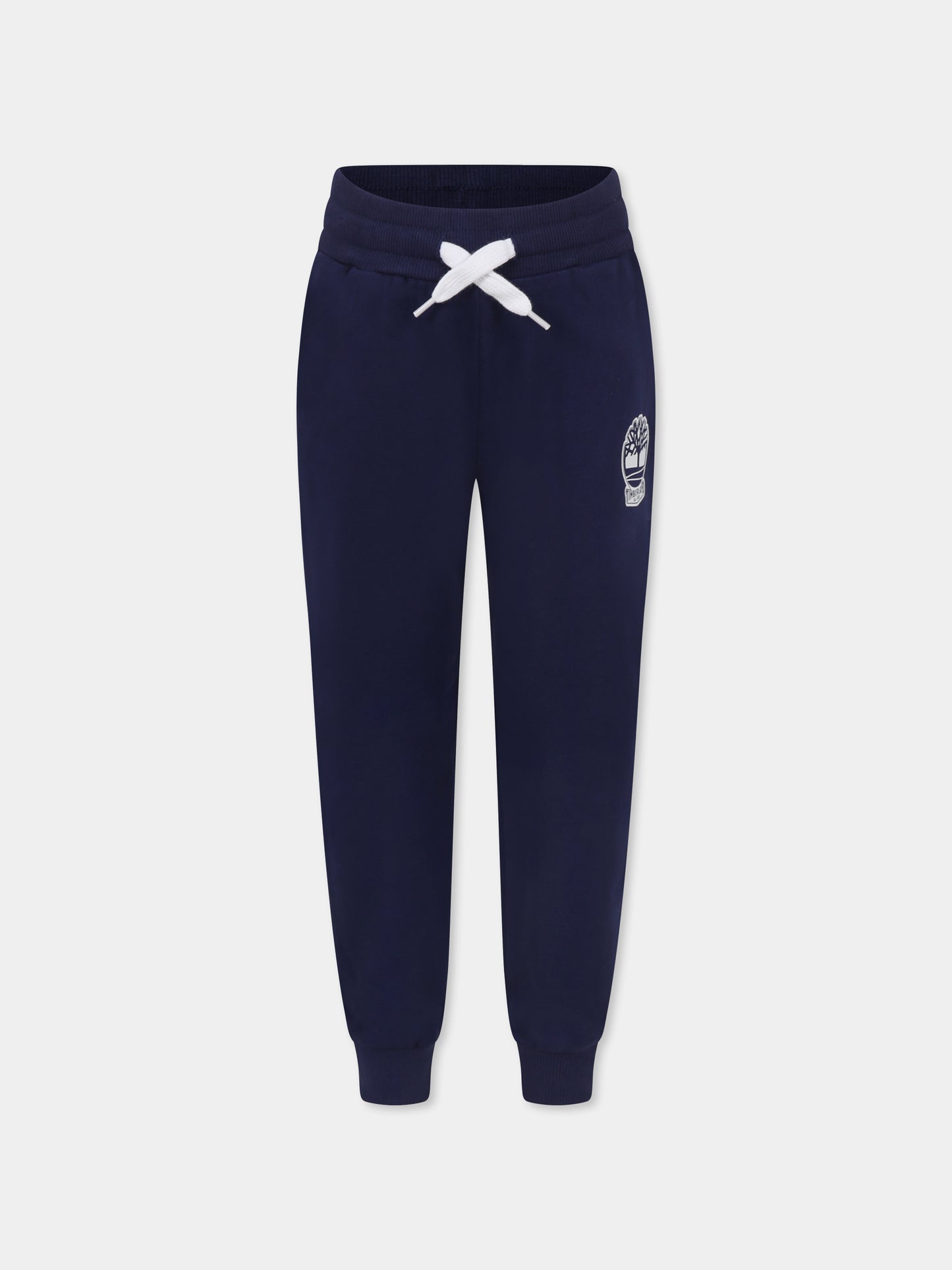 Pantaloni blu per bambino con logo e albero,Timberland,T60461 84N