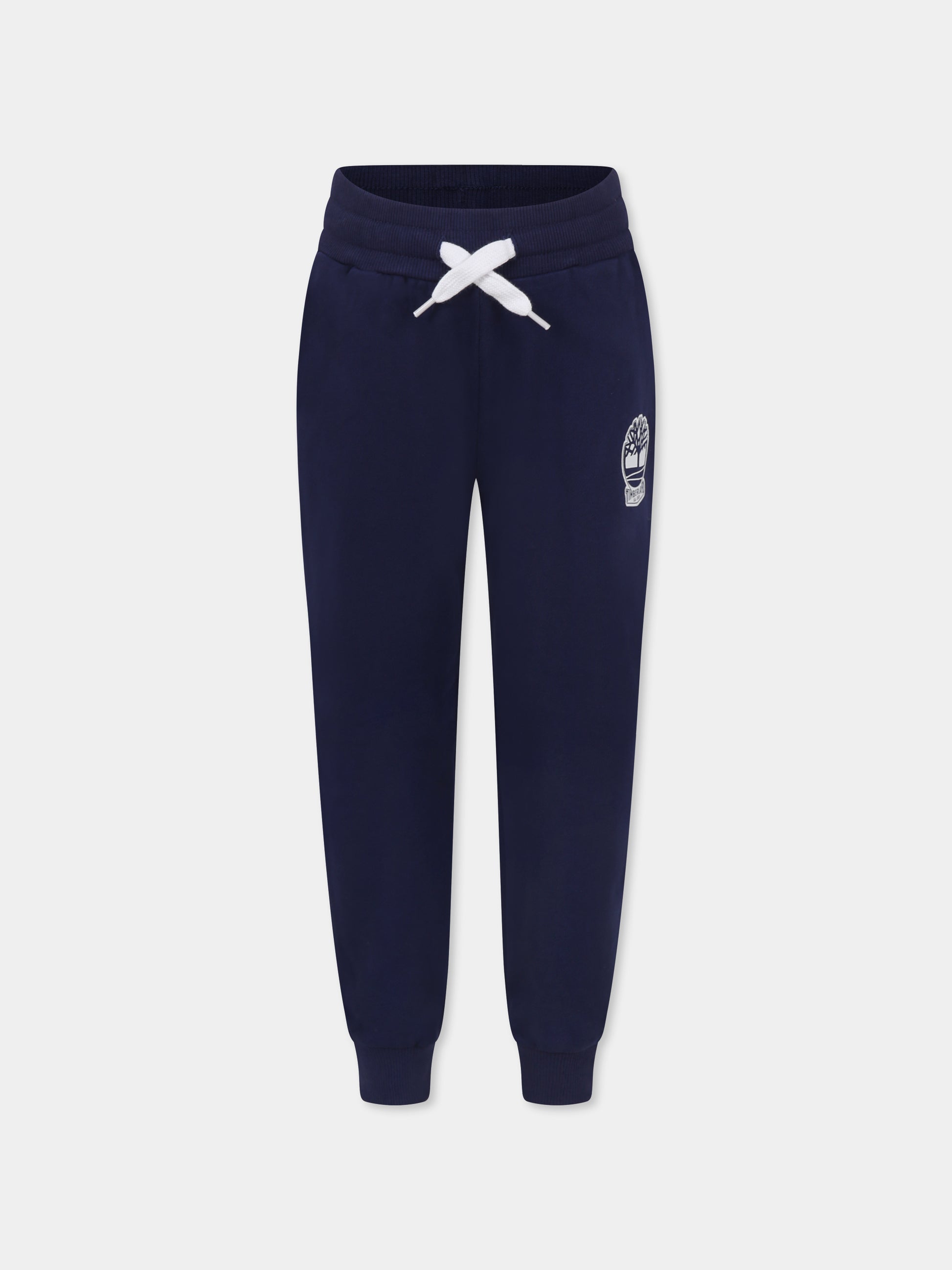 Pantaloni blu per bambino con logo e albero,Timberland,T60461 84N