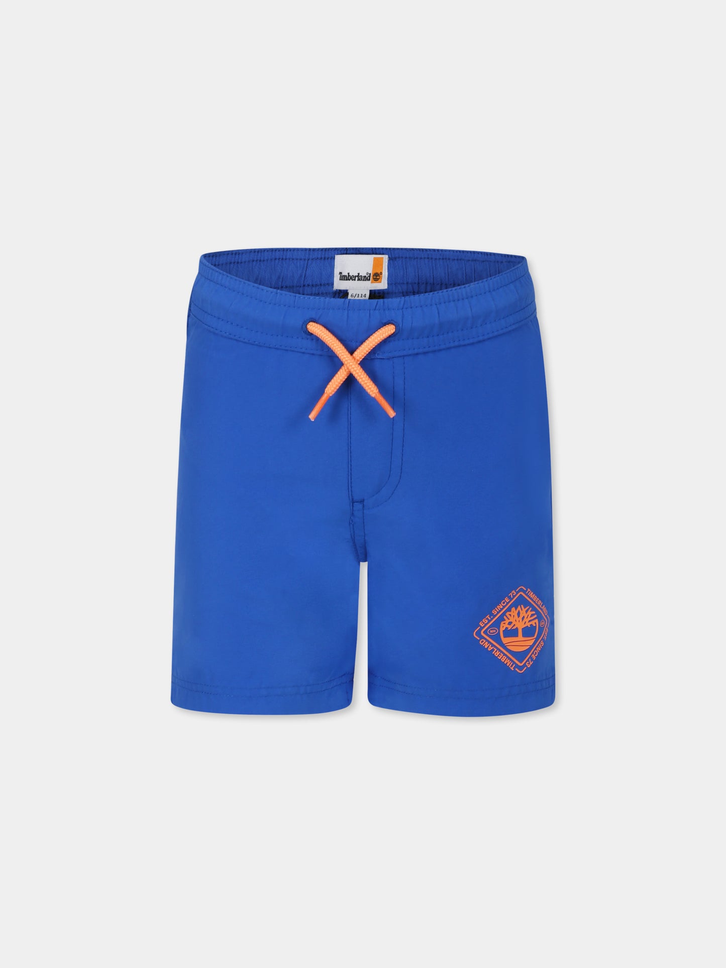 Boxer mare azzurro per bambino con logo,Timberland,T60478 81L