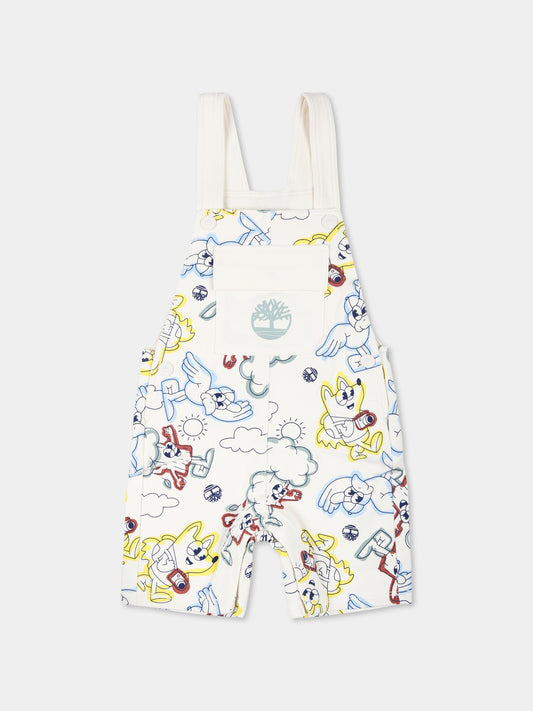 Salopette avorio per neonato con albero e stampa,Timberland,T60394 190