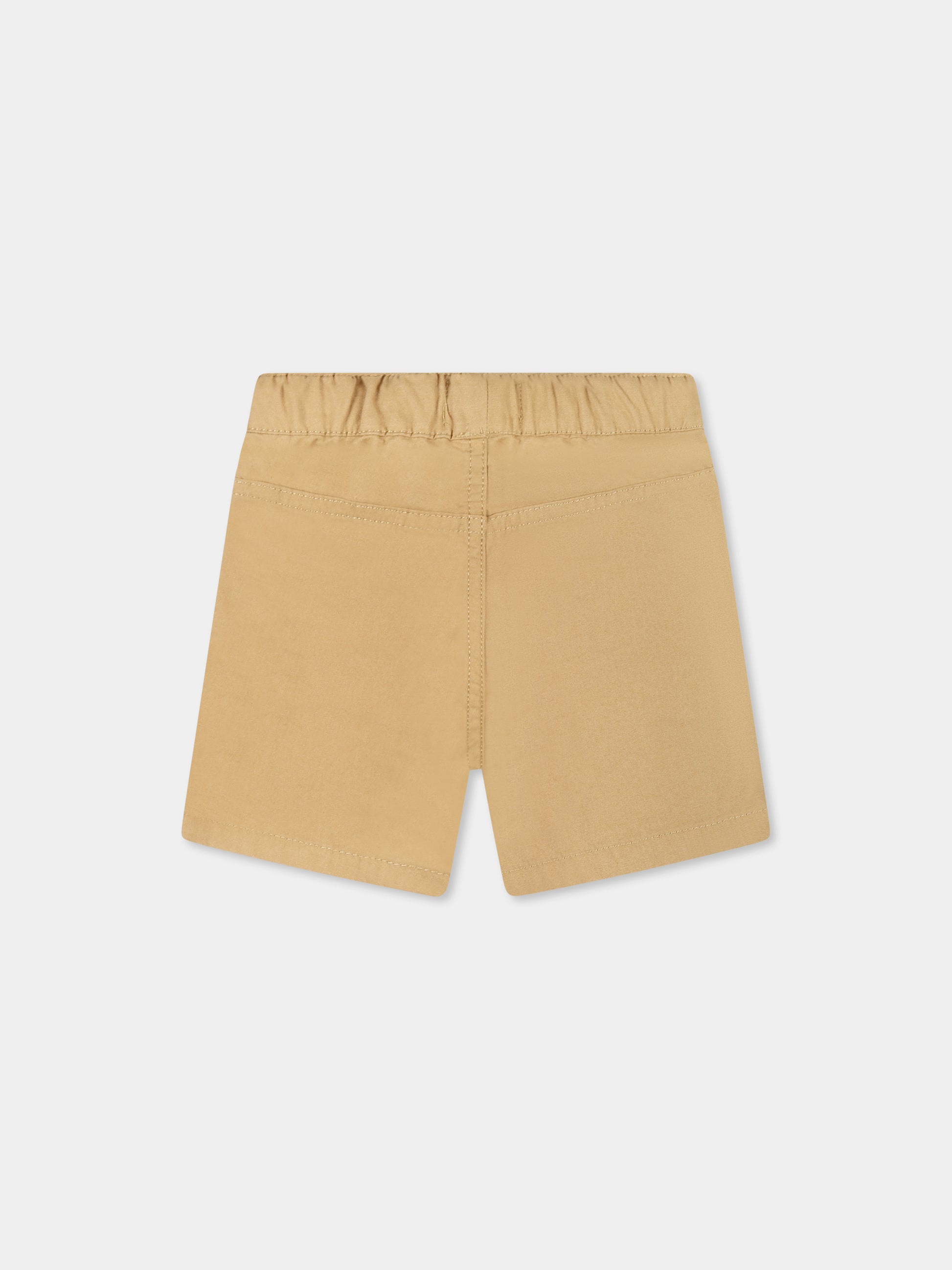 Shorts beige per neonato con logo,Timberland,T60495 276