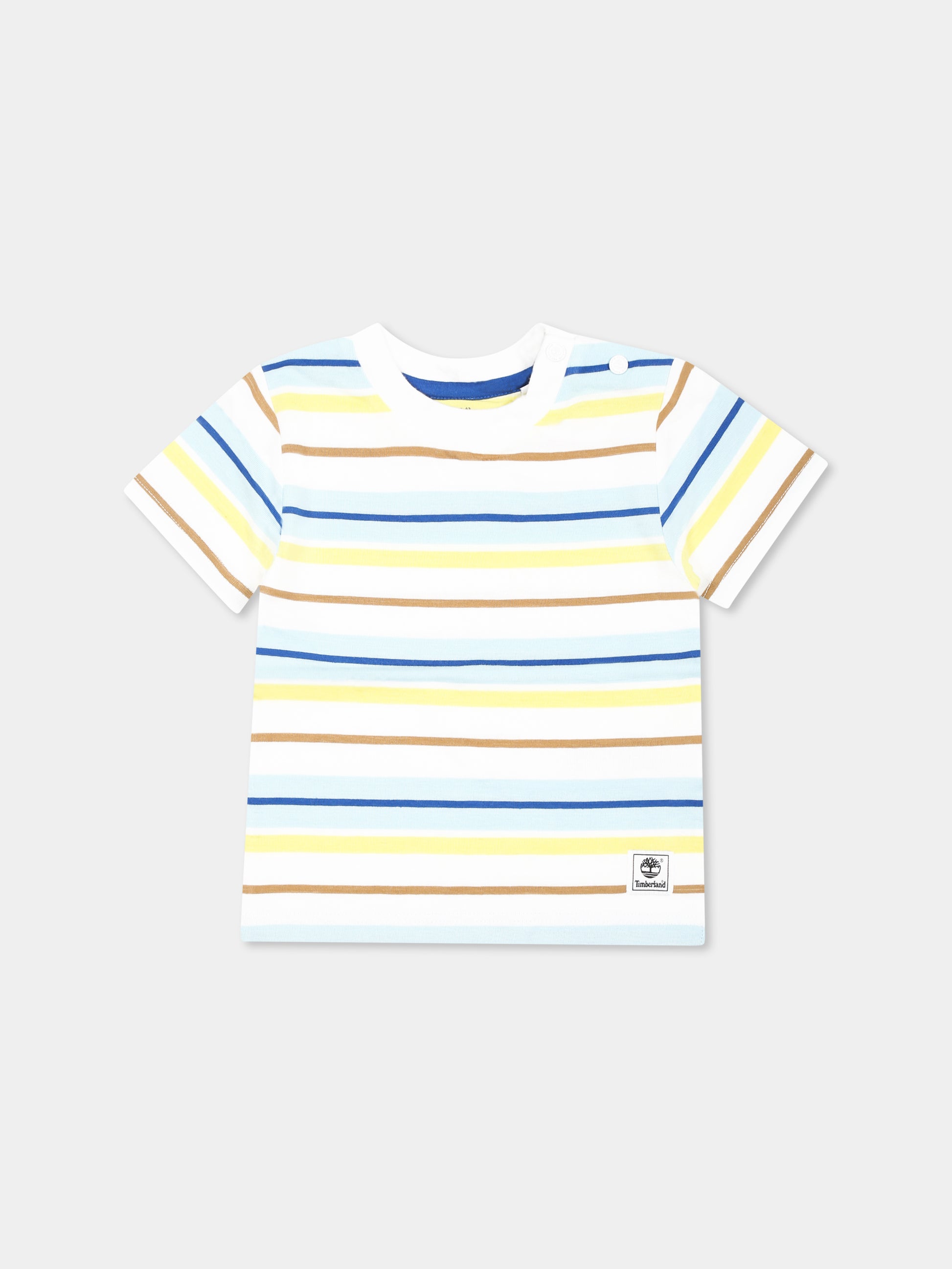 T-shirt multicolor per neonato con logo,Timberland,T60513 10P