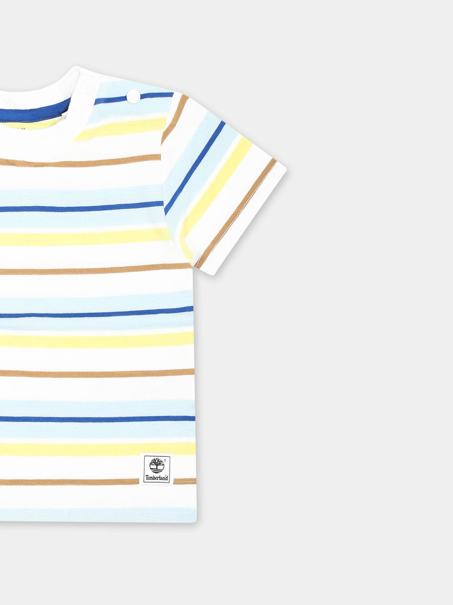 T-shirt multicolor per neonato con logo,Timberland,T60513 10P