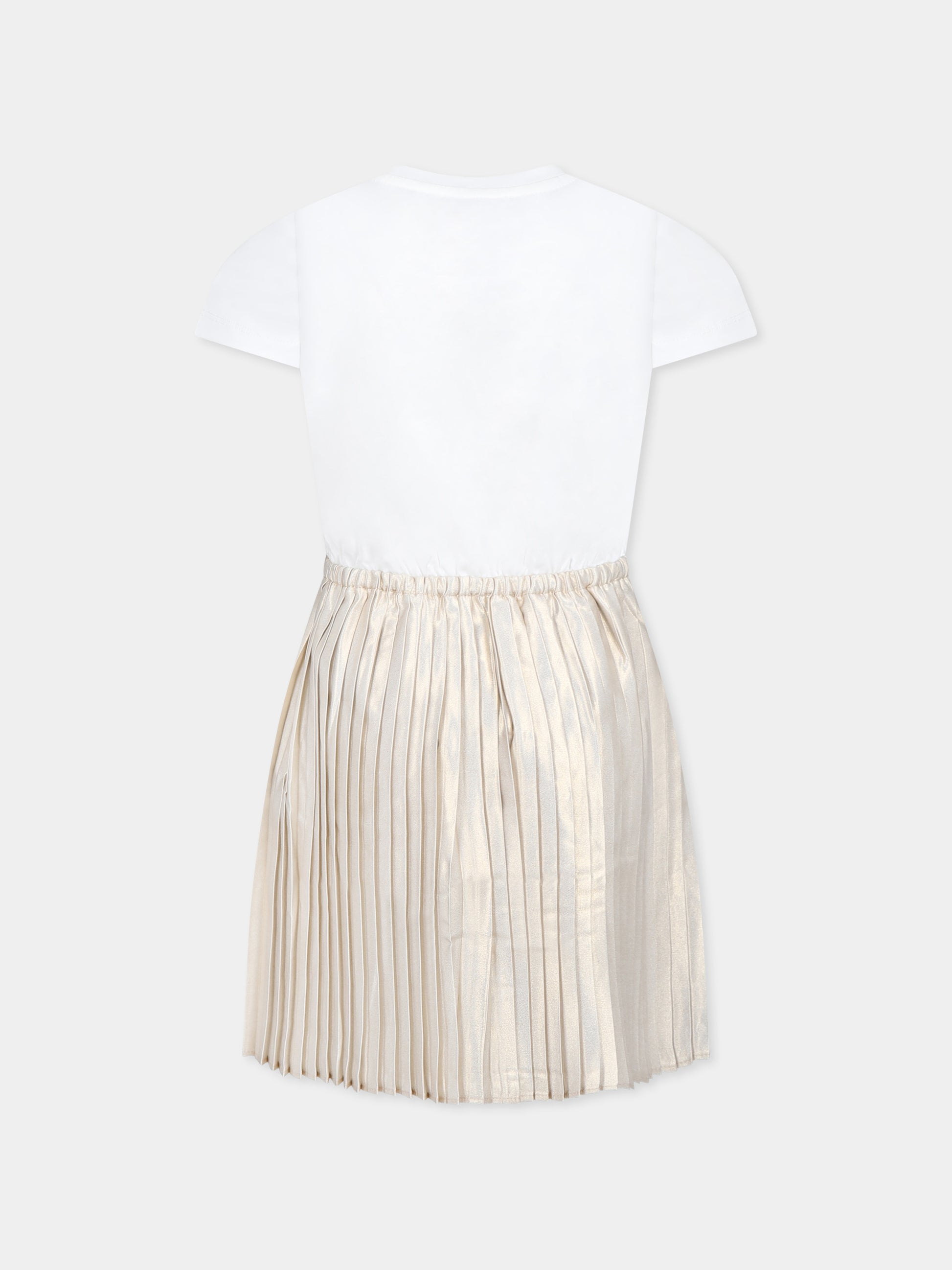 Vestito oro per bambina con logo,Michael Kors,R30343 N81