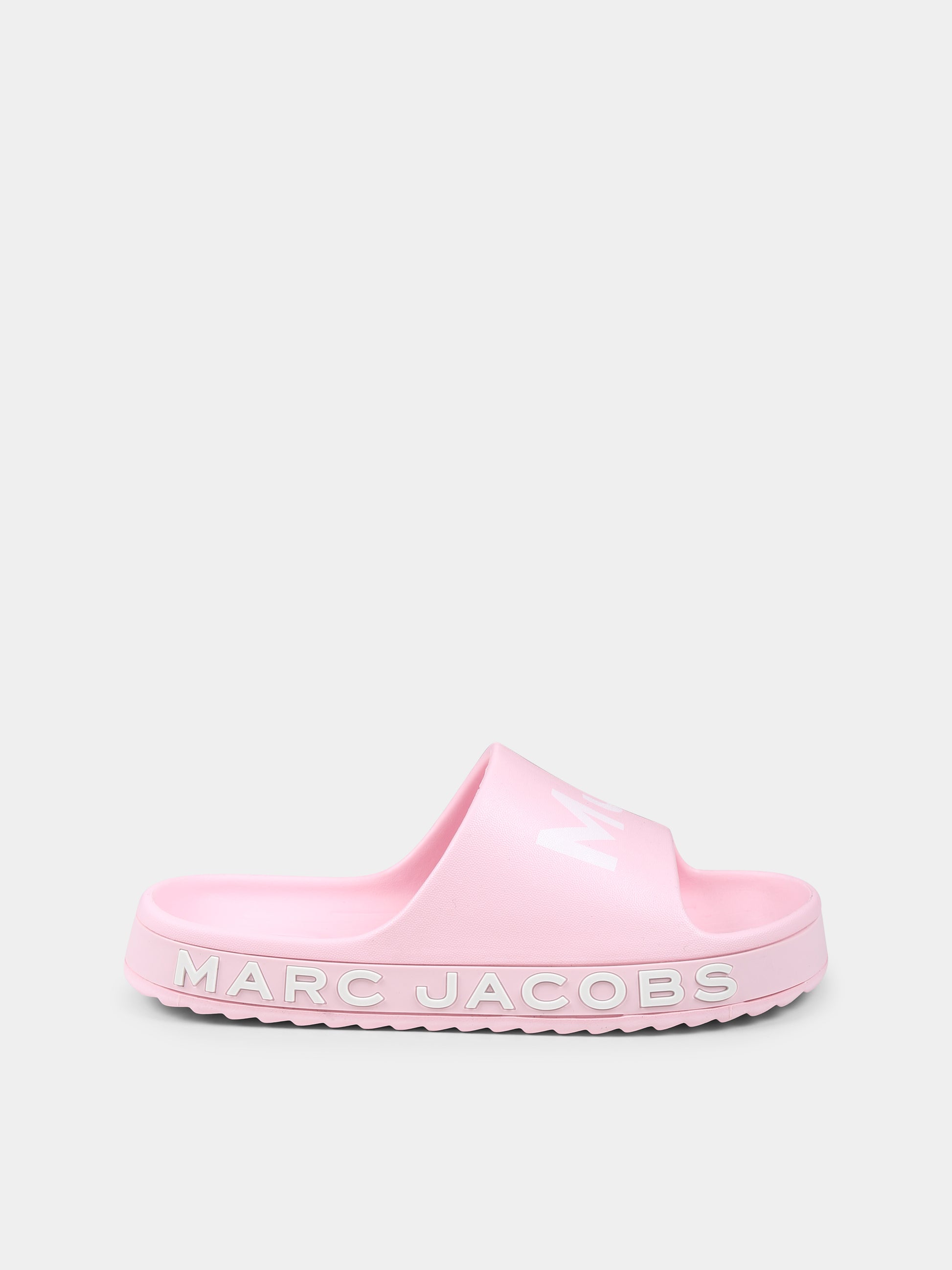 Ciabatte rosa per bambina con logo,Marc Jacobs,W60529 475