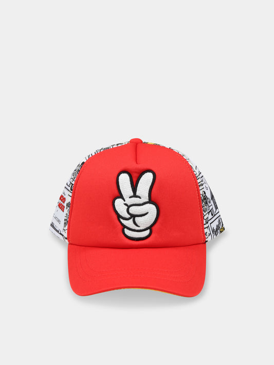 Cappello rosso per bambino con stampa Mickey Mouse,Marc Jacobs,W60413 992