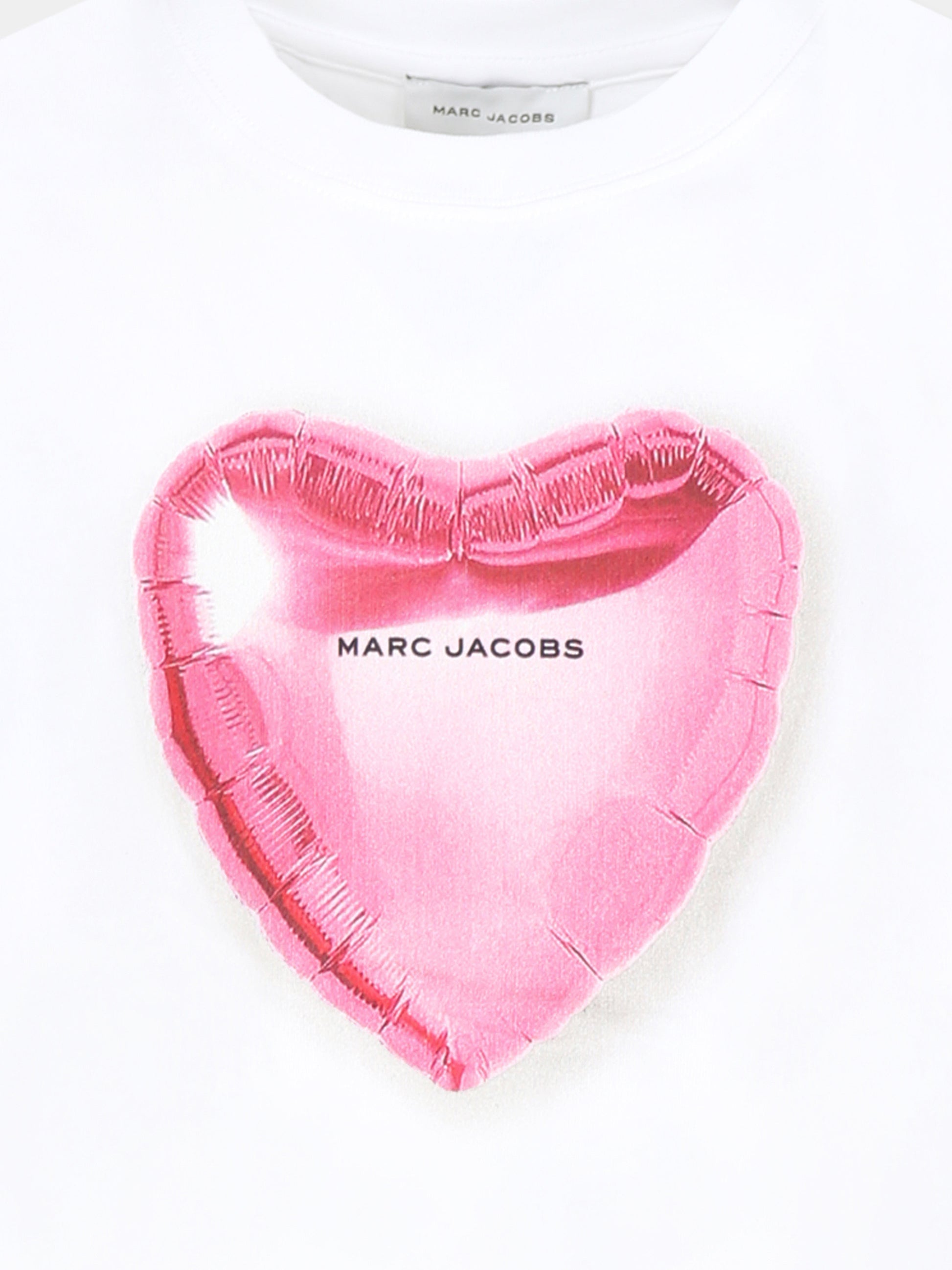 T-shirt bianca per bambina con cuore,Marc Jacobs,W60545 10P