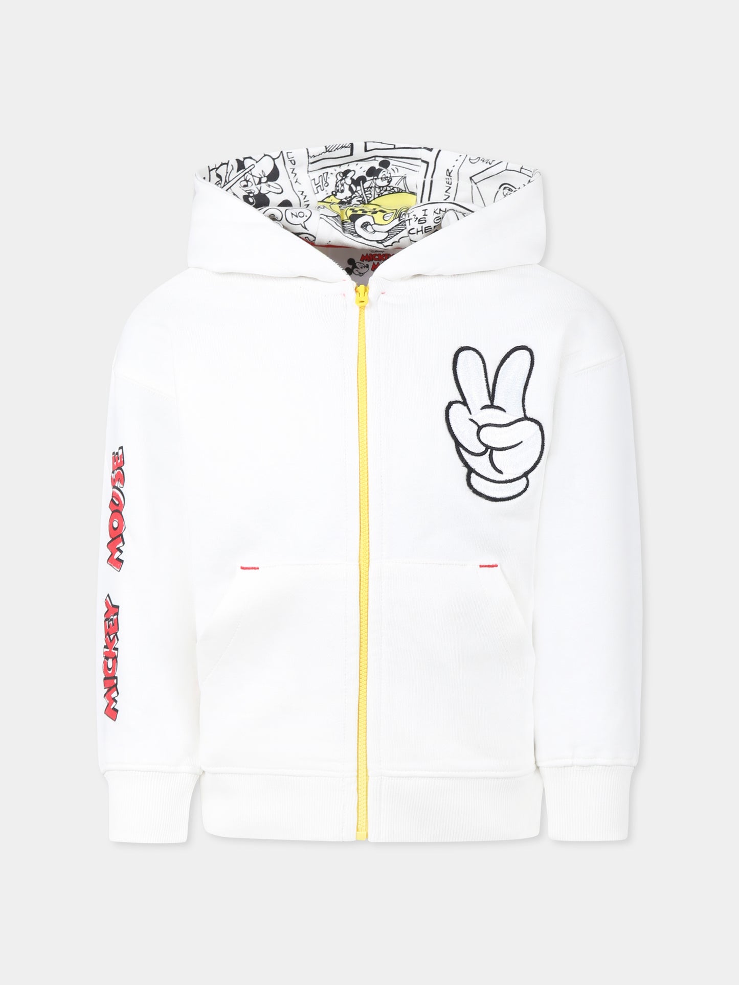 White sweatshirt for kids with Mickey Mouse