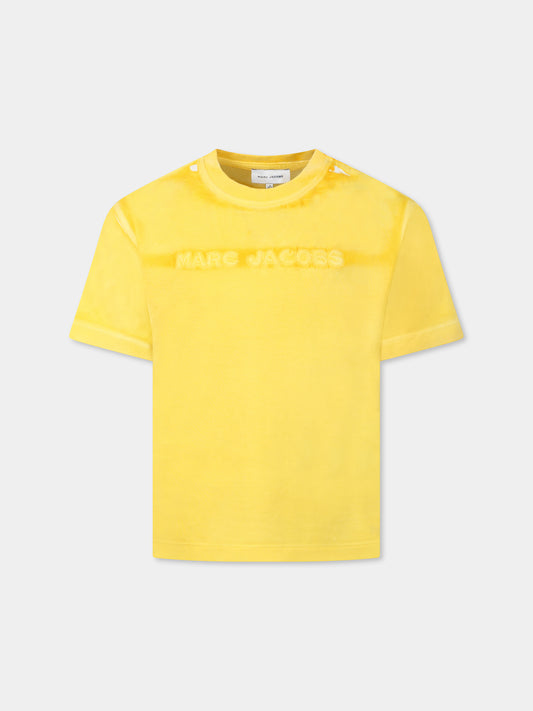 T-shirt gialla per bambini con logo,Marc Jacobs,W60446 526