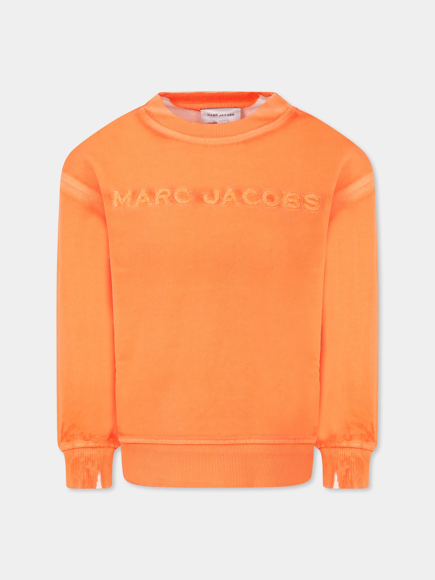 Felpa arancione per bambini con logo,Marc Jacobs,W60435 406