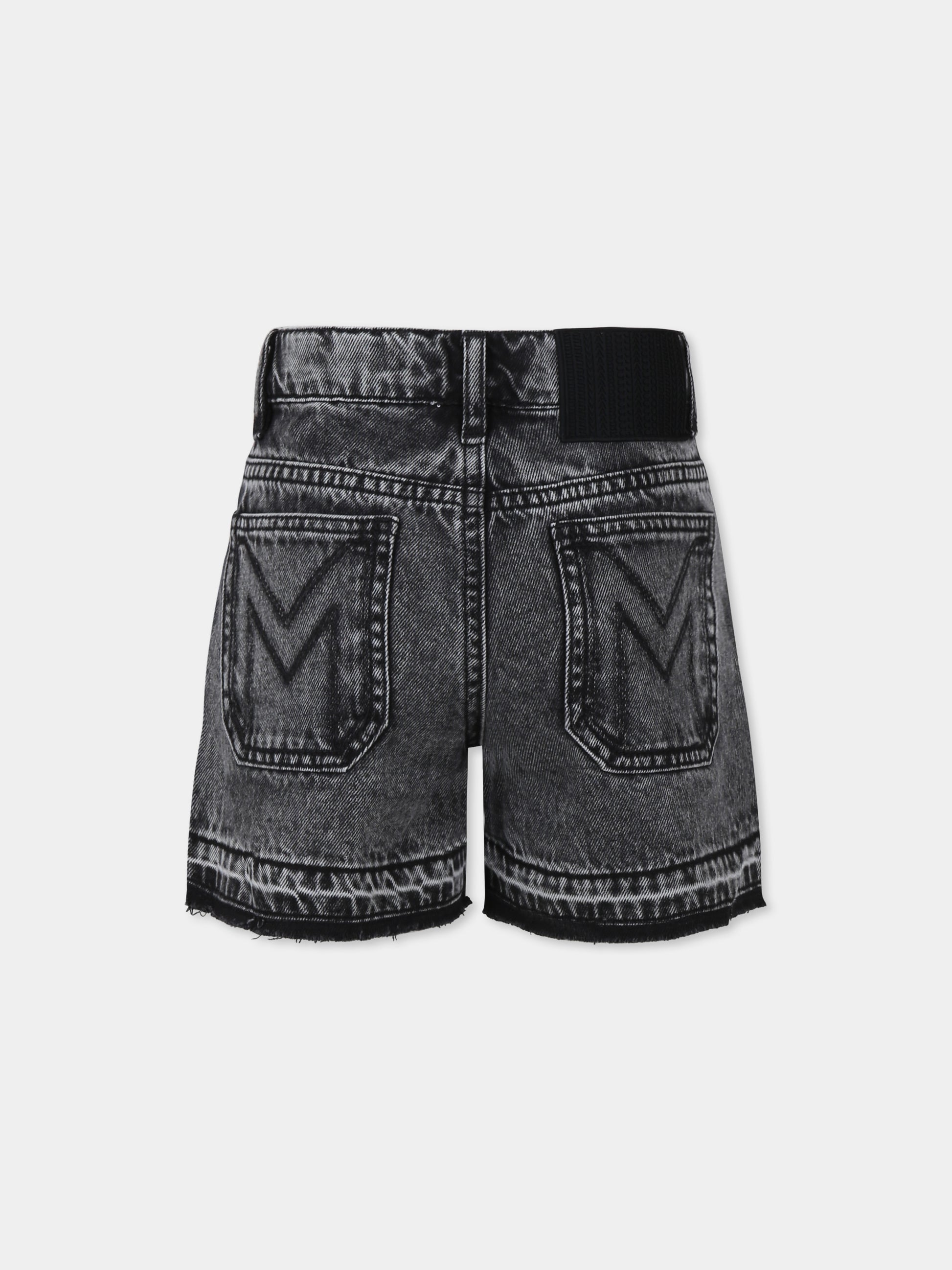 Shorts neri per bambina con fiori e strass,Marc Jacobs,W60486 09B