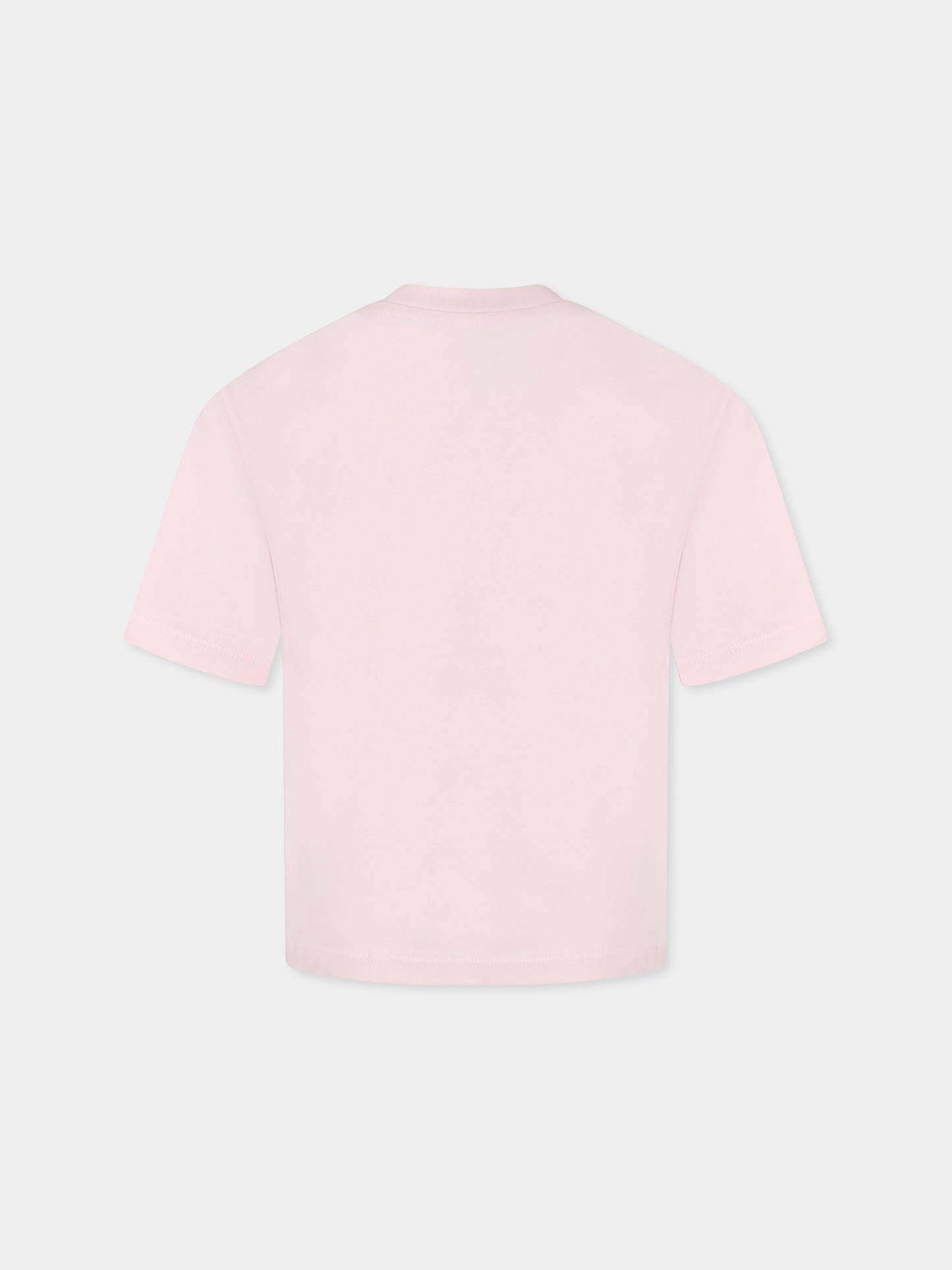 T-shirt rosa per bambina con logo e fiori,Marc Jacobs,W60463 475