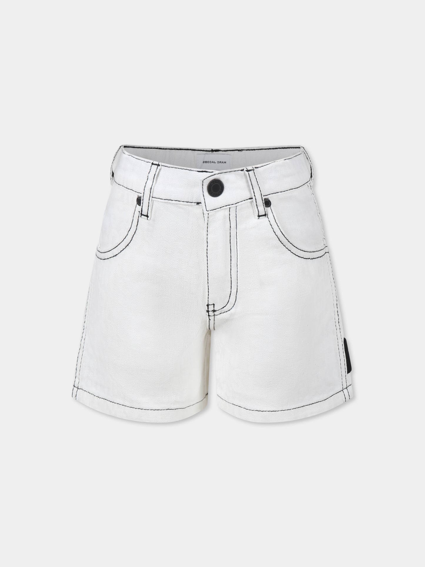 Shorts bianchi per bambina con logo,Marc Jacobs,W60535 148