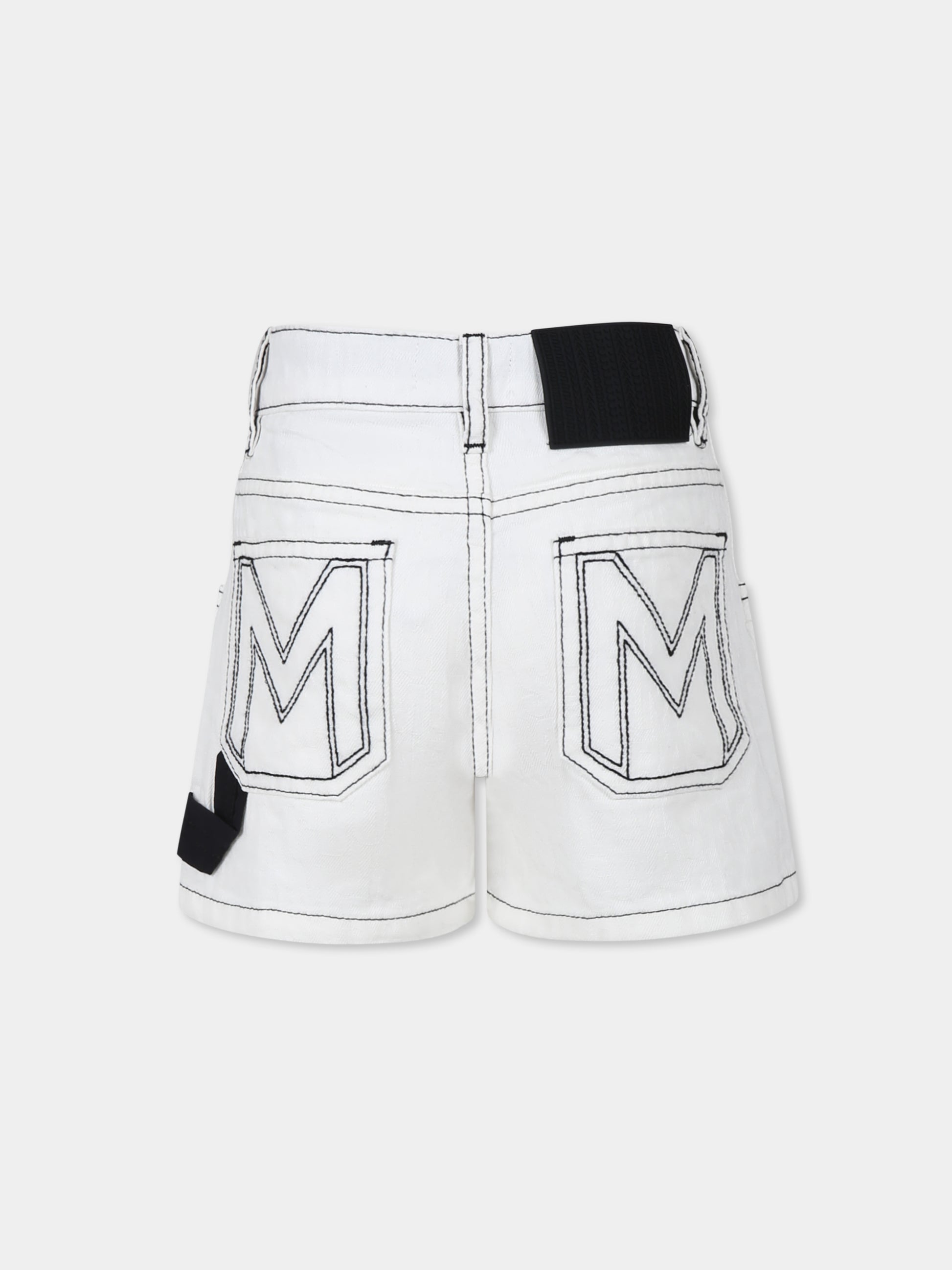 Shorts bianchi per bambina con logo,Marc Jacobs,W60535 148
