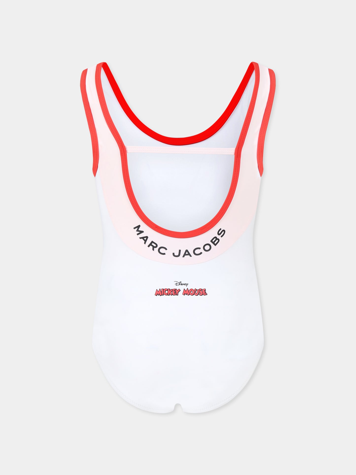 White swimsuit for girl with Mickey Mouse