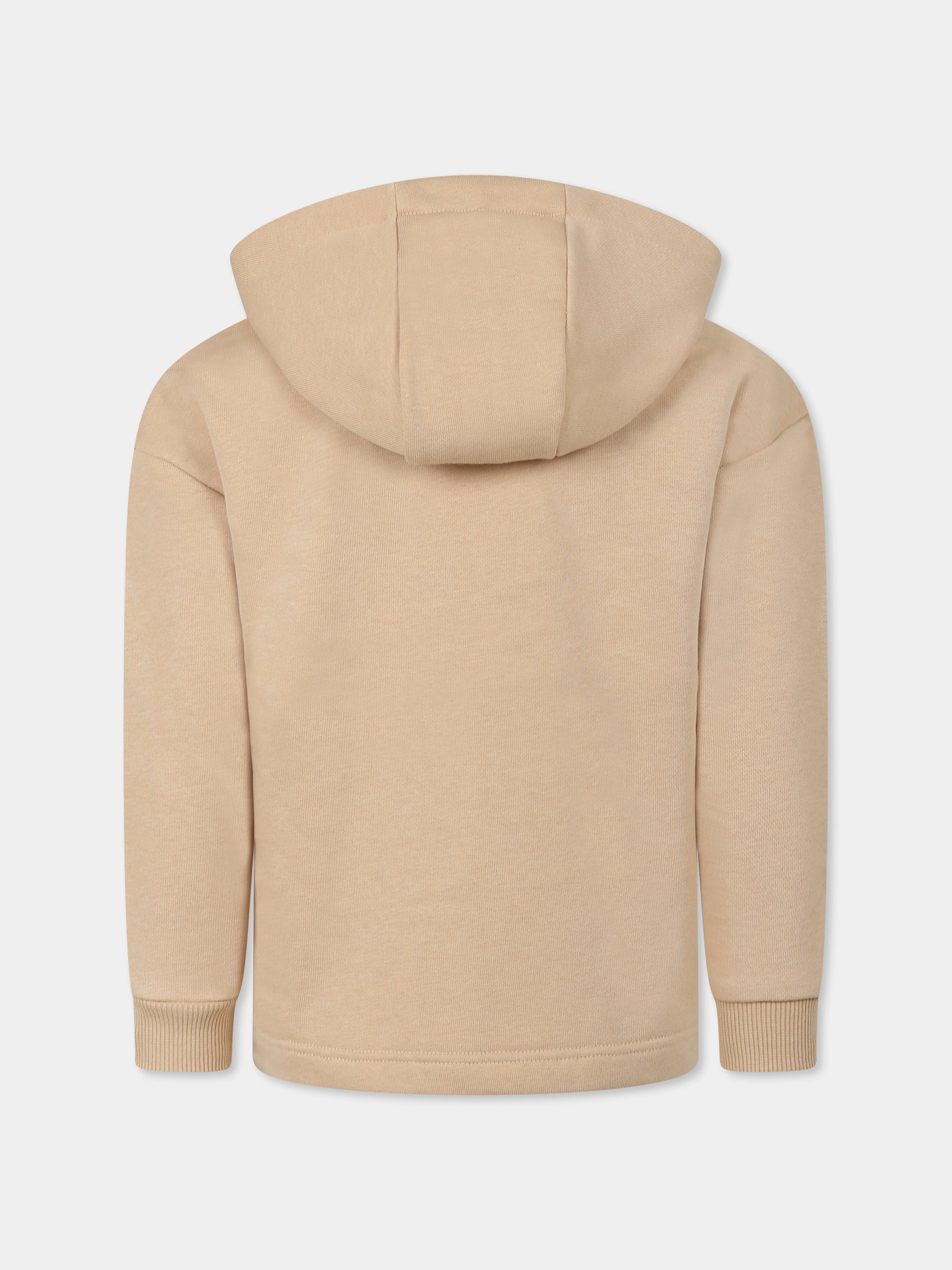 Felpa beige per bambino con marsupio e logo,Marc Jacobs,W60434 21D