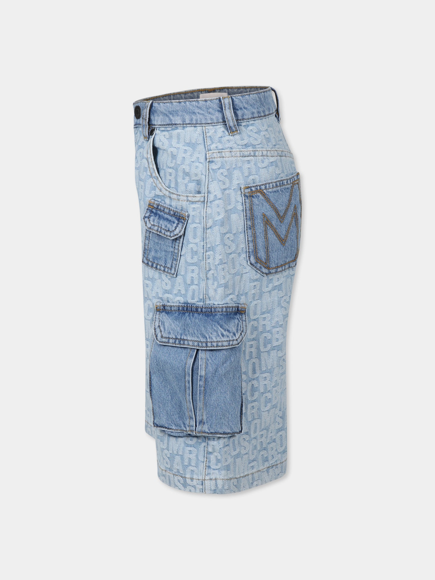 Shorts denim per bambino con logo,Marc Jacobs,W60489 Z10