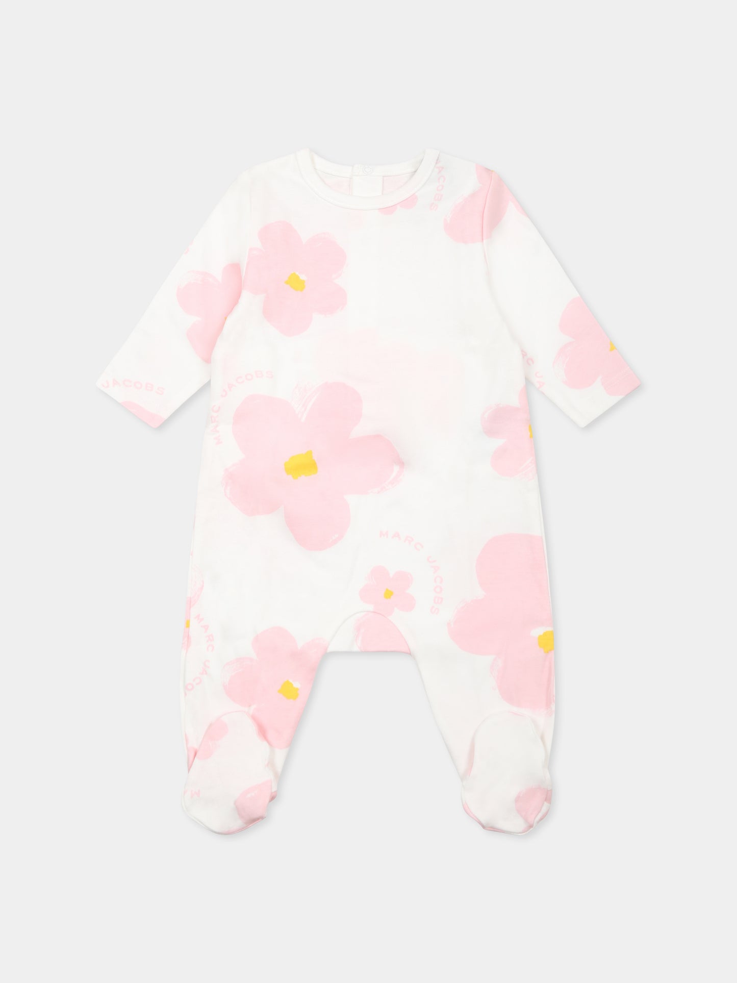 Set tutina bianco per neonata con fiori all over,Marc Jacobs,W60518 126