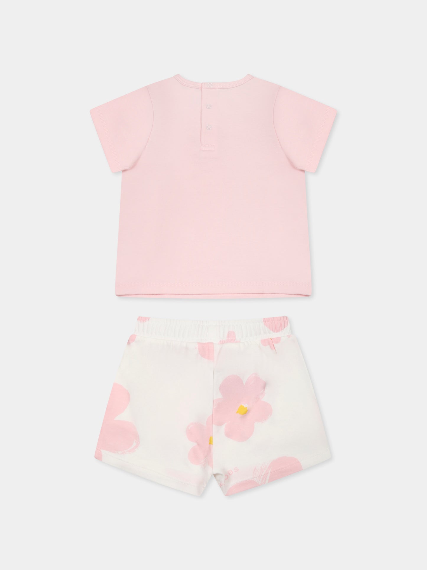 Completo rosa per neonata con logo e fiori,Marc Jacobs,W60517 475