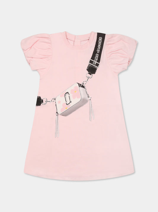 Vestito rosa per neonata con stampa borsa,Marc Jacobs,W60507 475