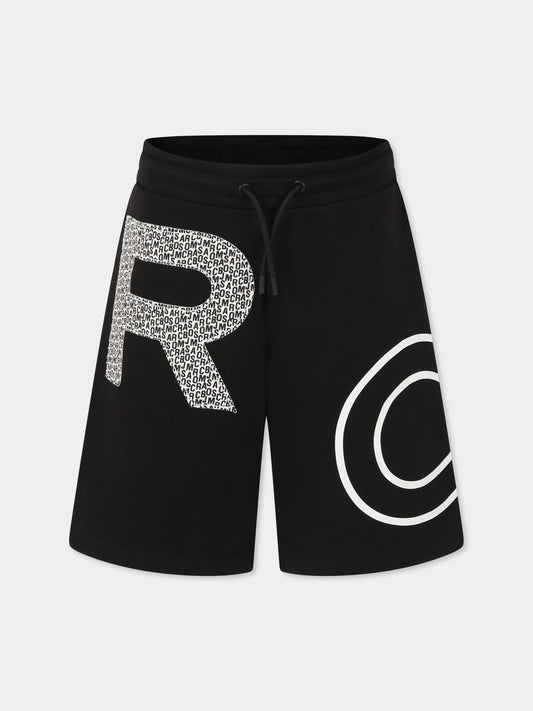 Shorts neri per bambino con logo,Marc Jacobs,W60483 09B