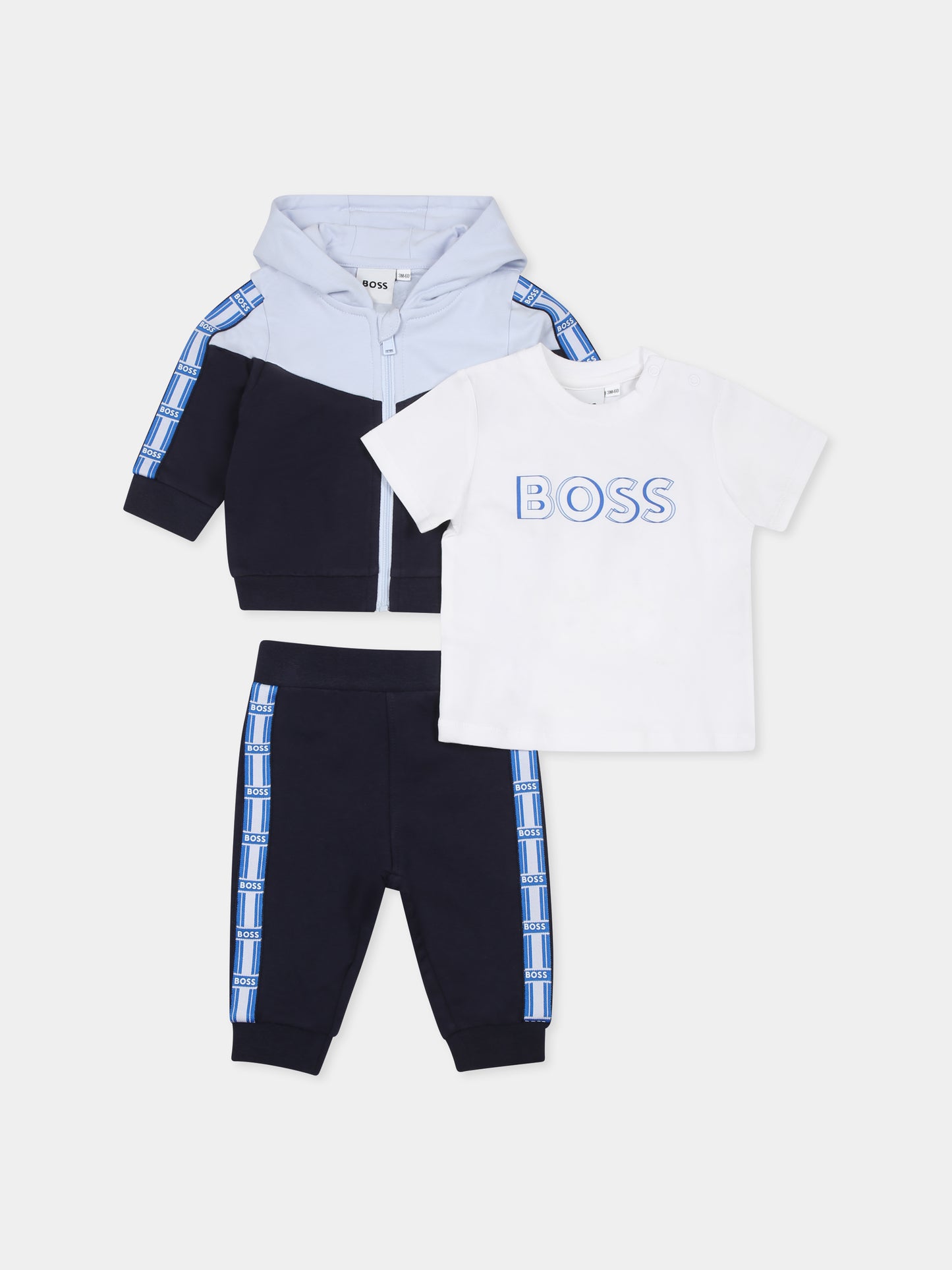 Completo blu per neonato con logo,Boss,J52209 849