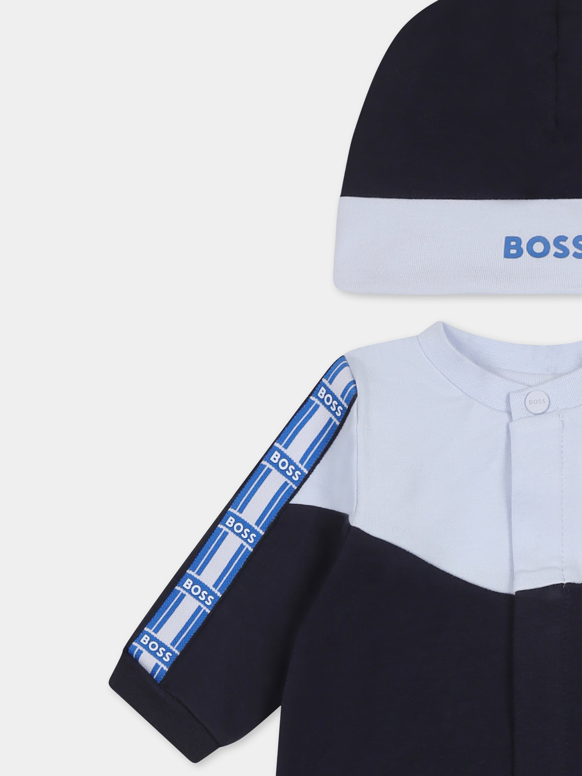 Set tutina blu per neonato con logo,Boss,J52218 849