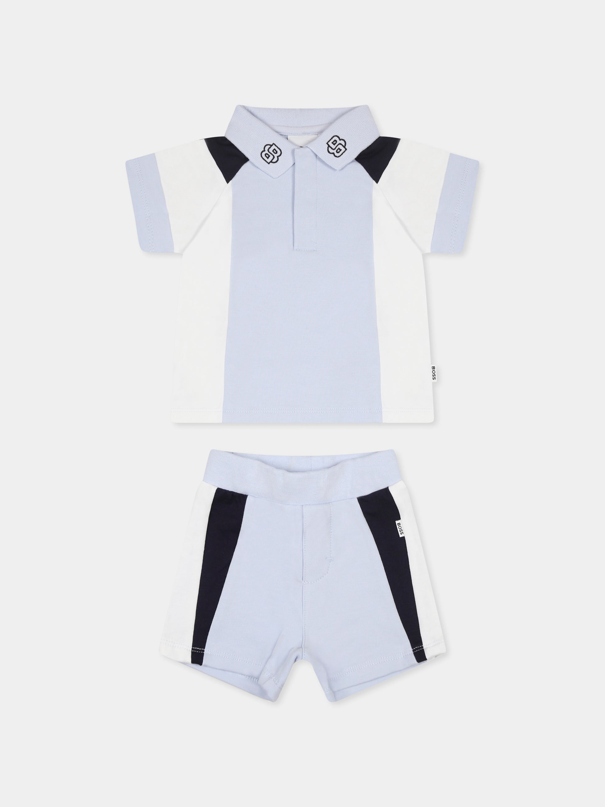 Completo celeste per neonato con logo,Boss,J52211 771