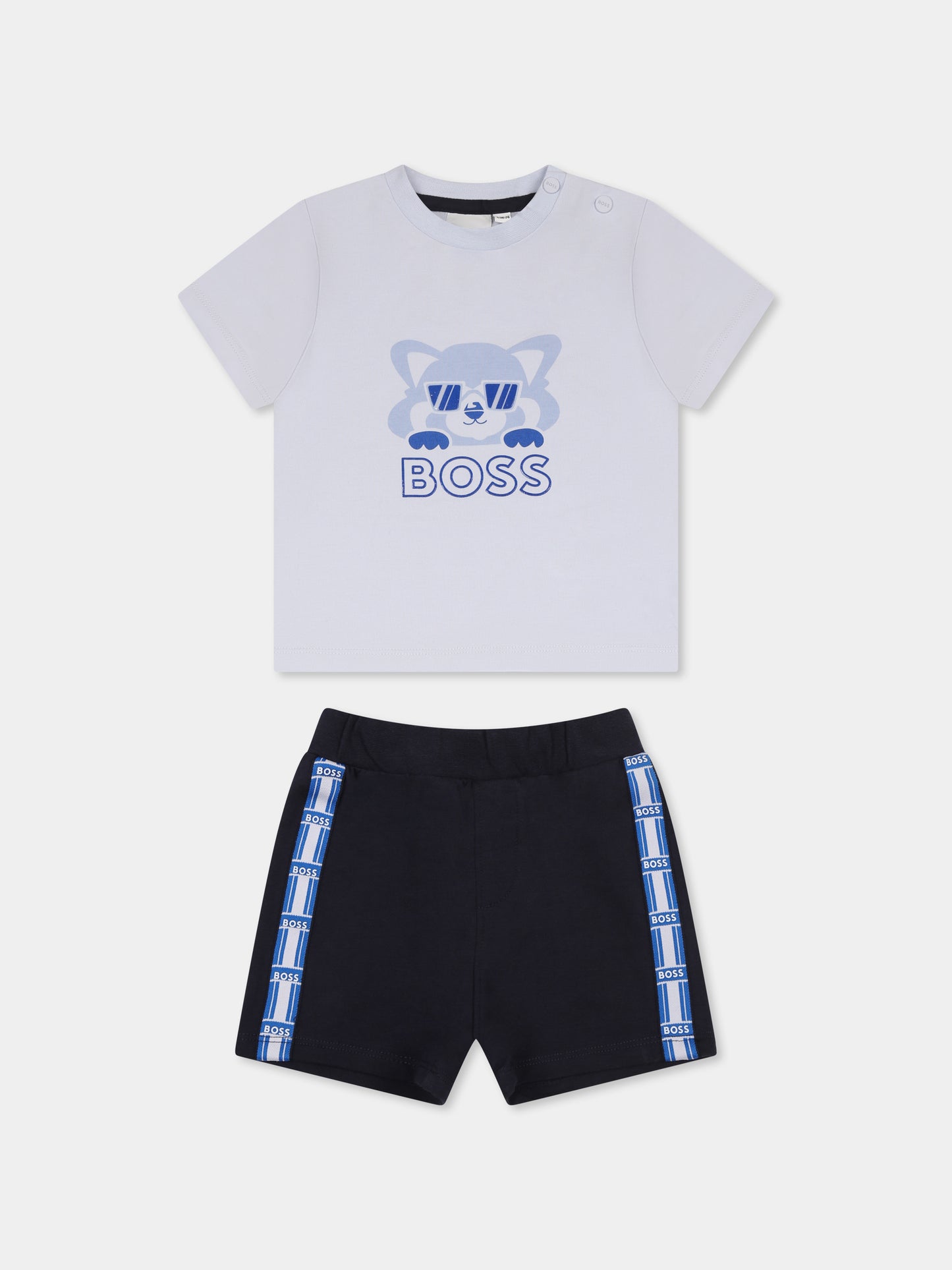 Completo multicolor per neonato con logo e panda,Boss,J52225 771