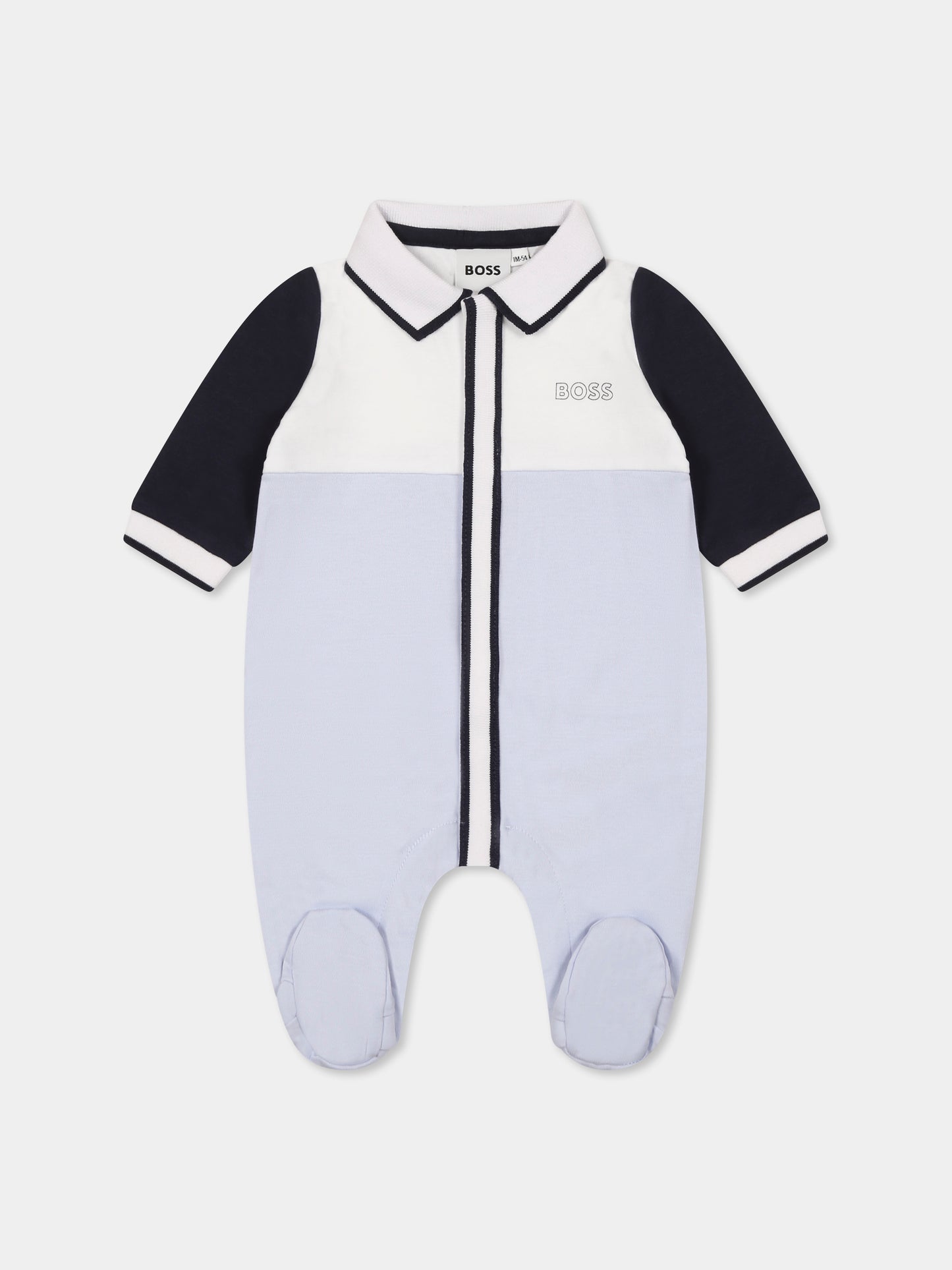 Tutina celeste per neonato con logo,Boss,J52200 771