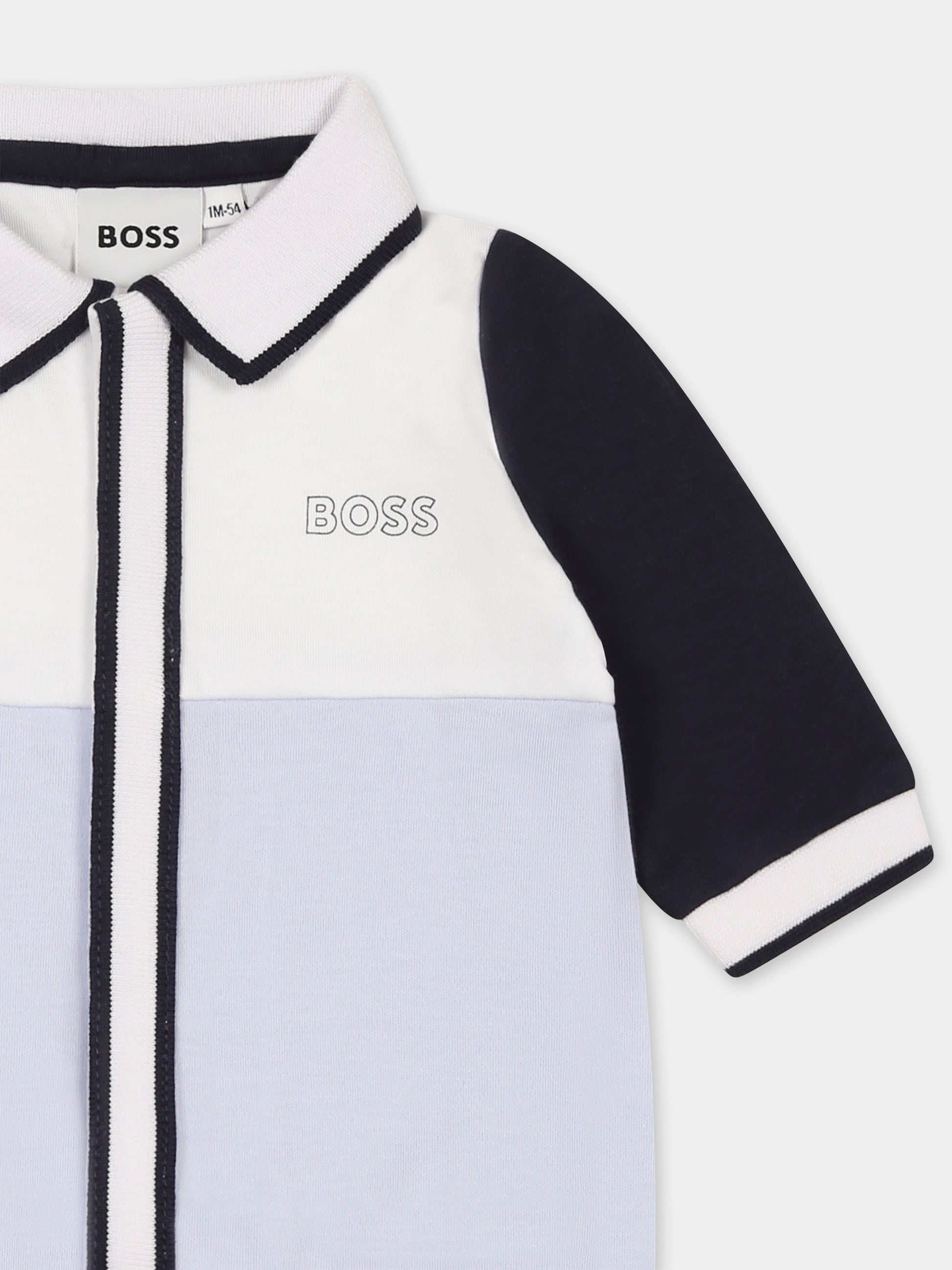 Tutina celeste per neonato con logo,Boss,J52200 771