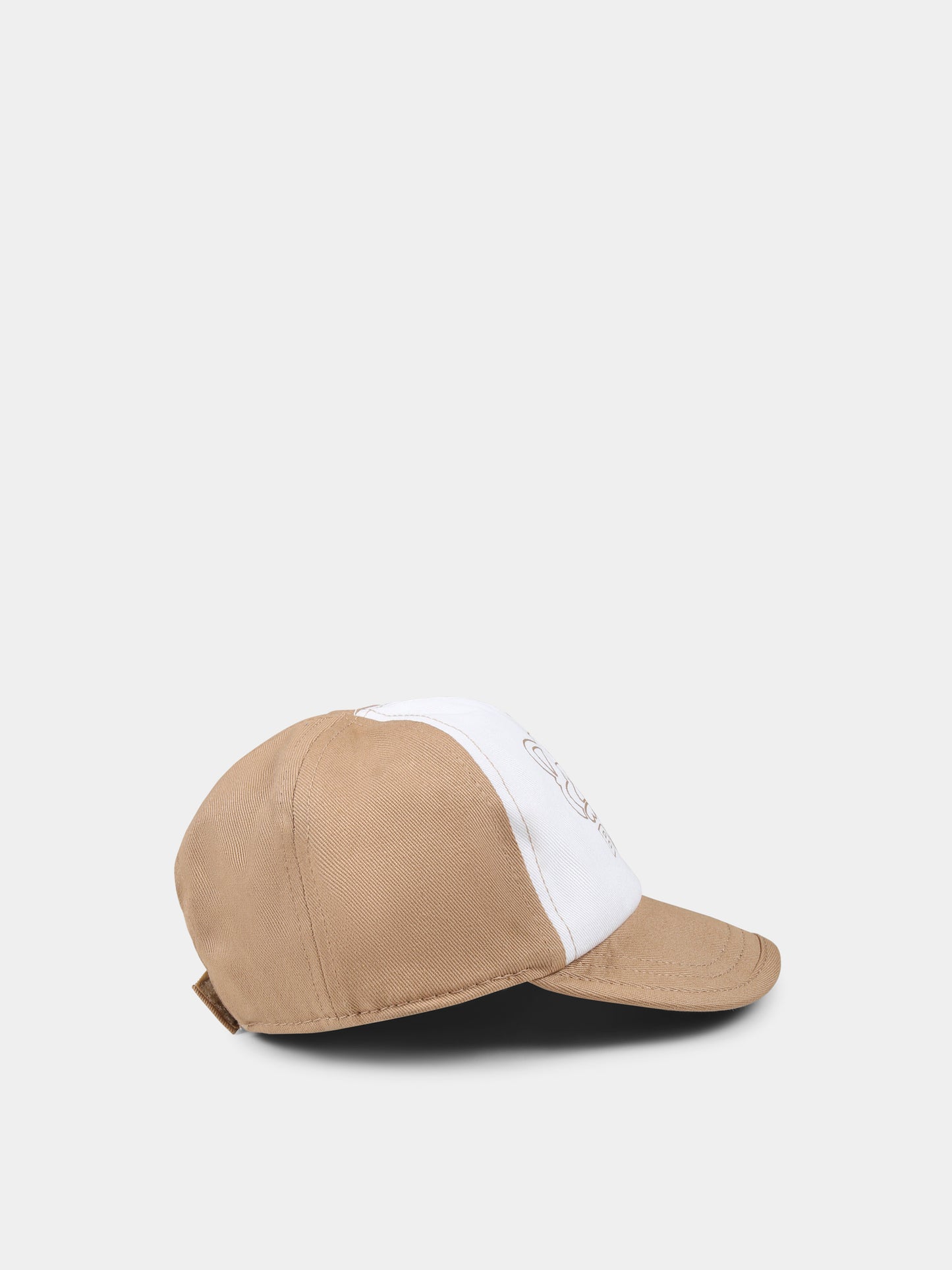 Cappello marrone per neonato con panda e logo,Boss,J51676 269