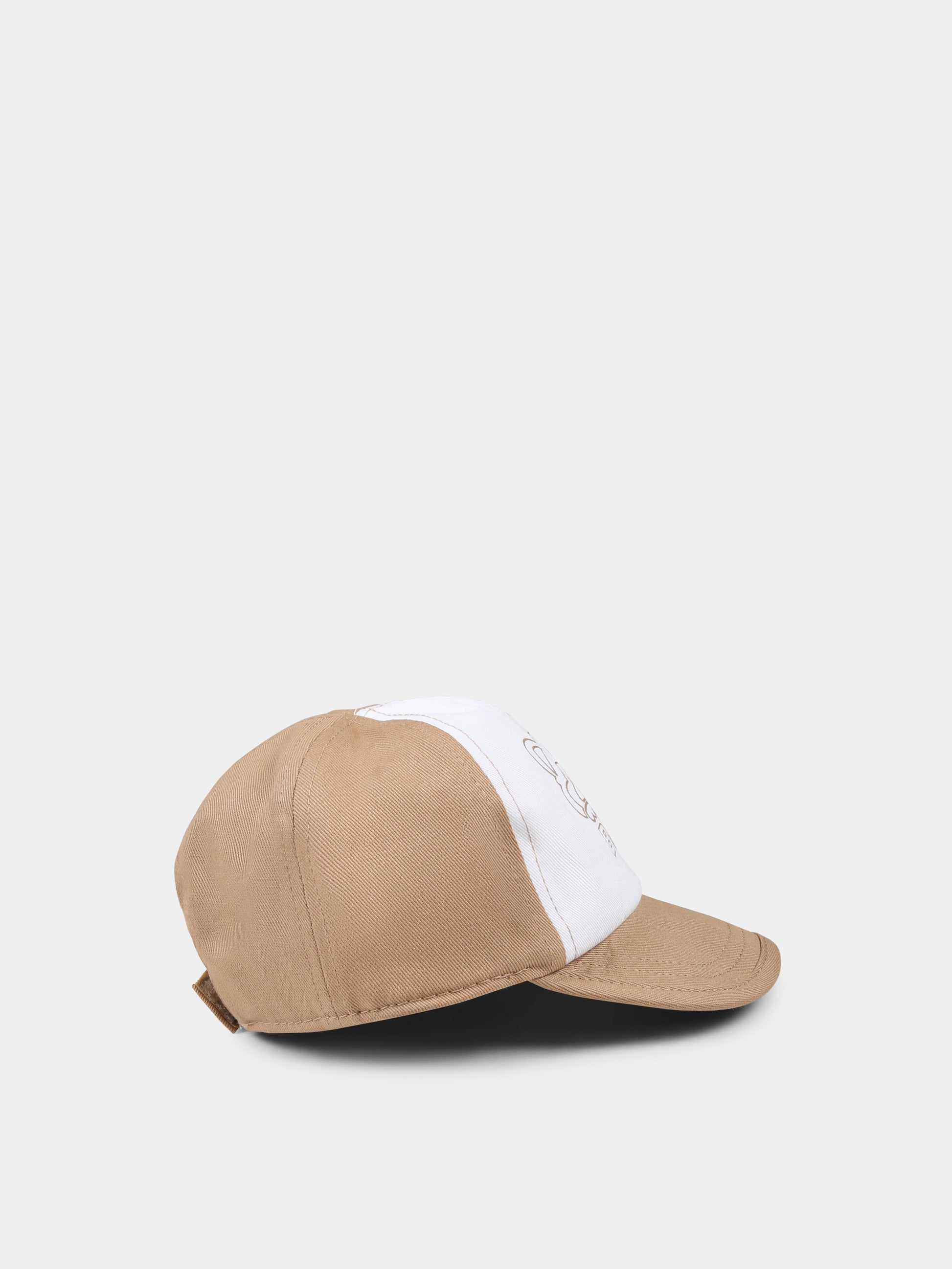 Cappello marrone per neonato con panda e logo,Boss,J51676 269