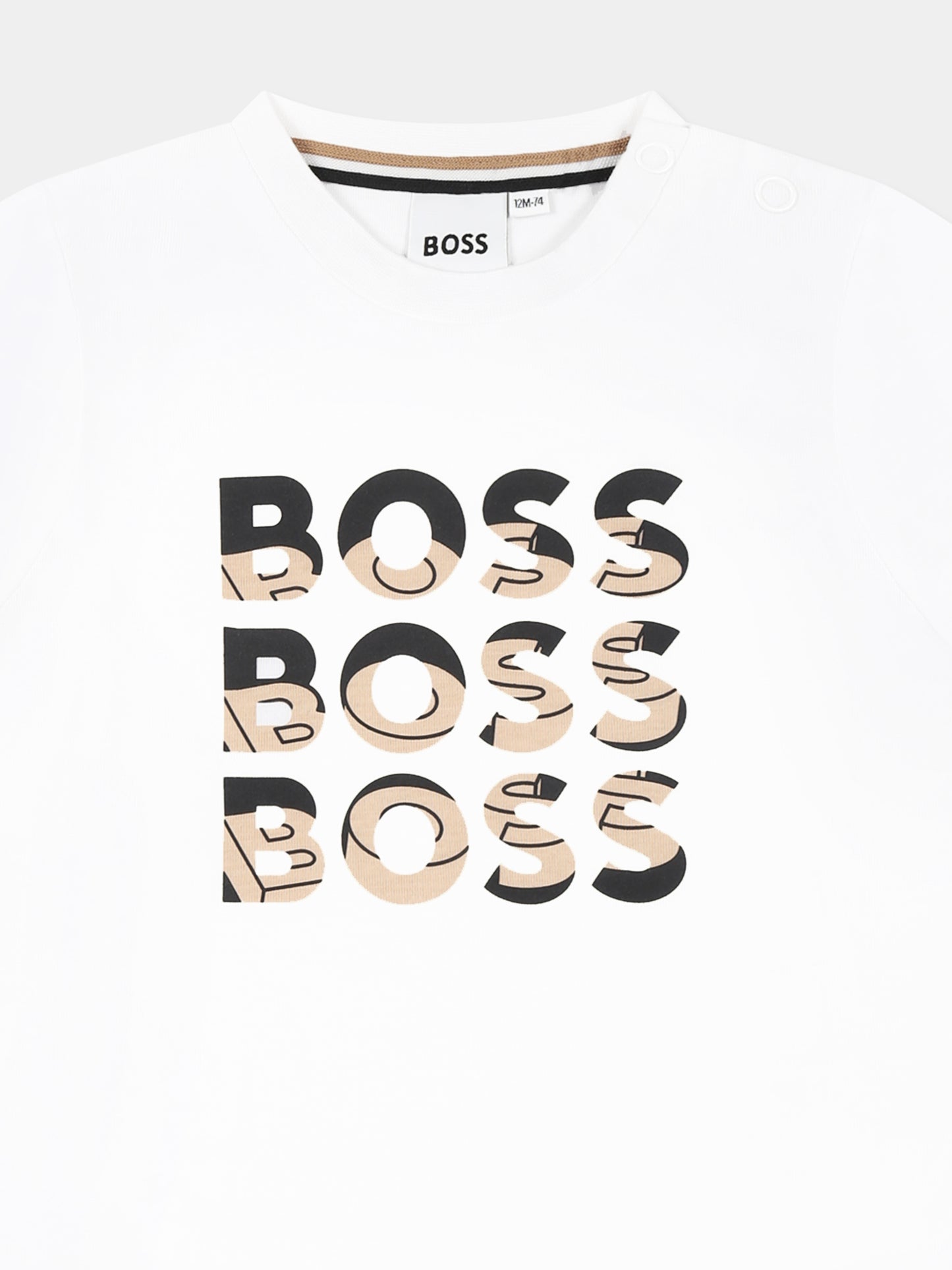 T-shirt bianca per neonato con logo,Boss,J52113 10P