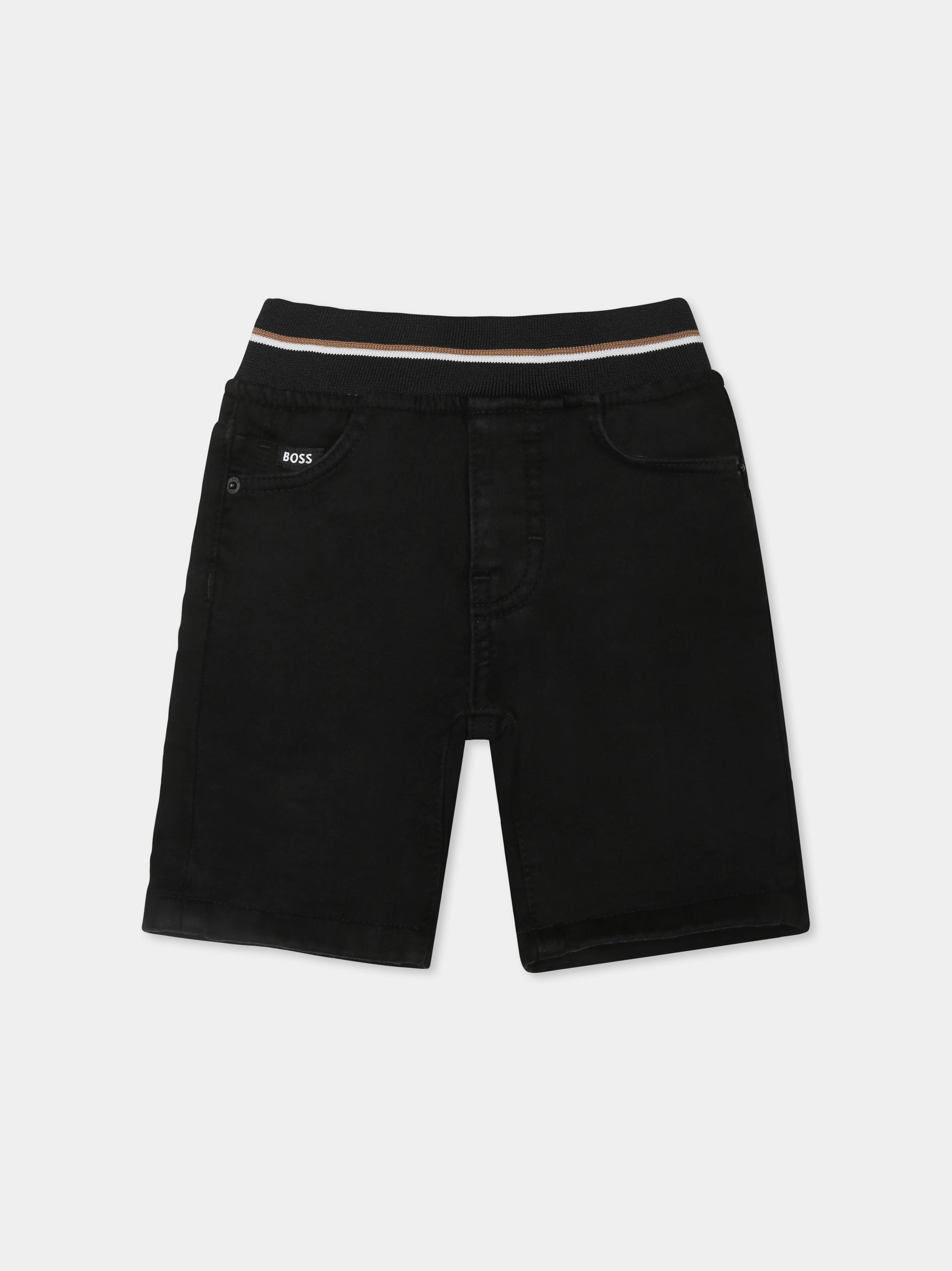 Shorts neri per neonato con logo,Boss,J52091 Z11