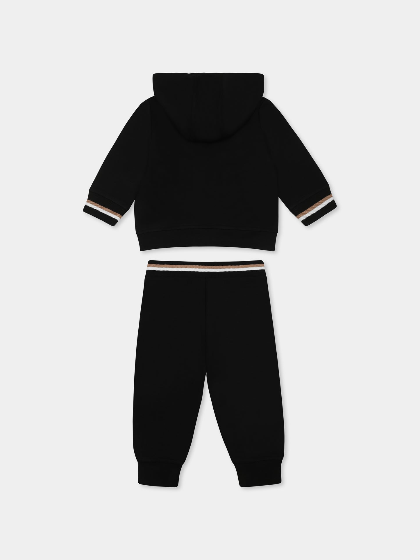 Completo nero per neonato con logo,Boss,J52126 09B