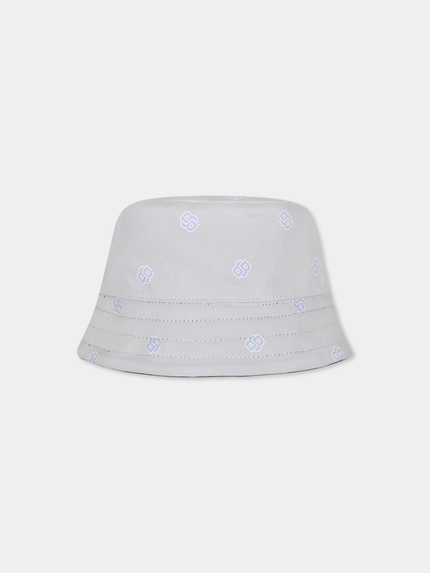 Reversible blue cloche for baby boy